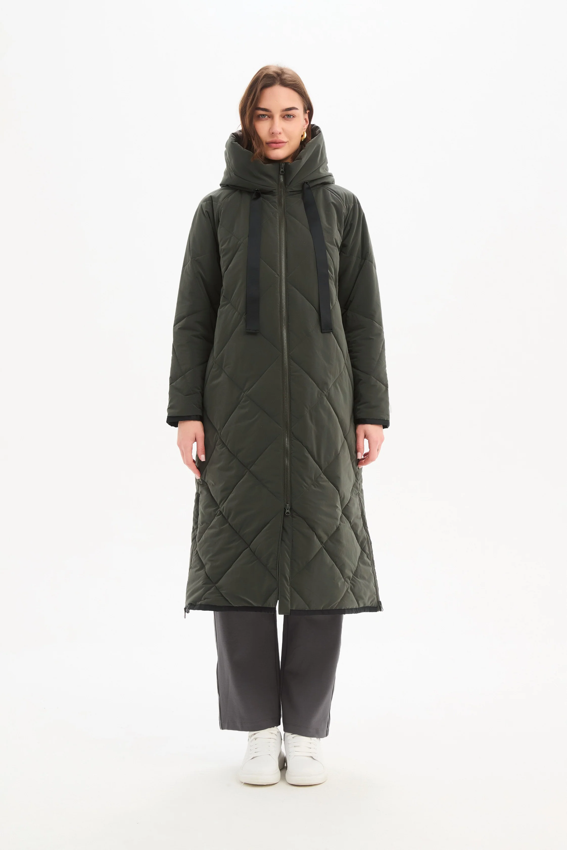LONGLINE ZIP HEM WINTER COAT - Image 14