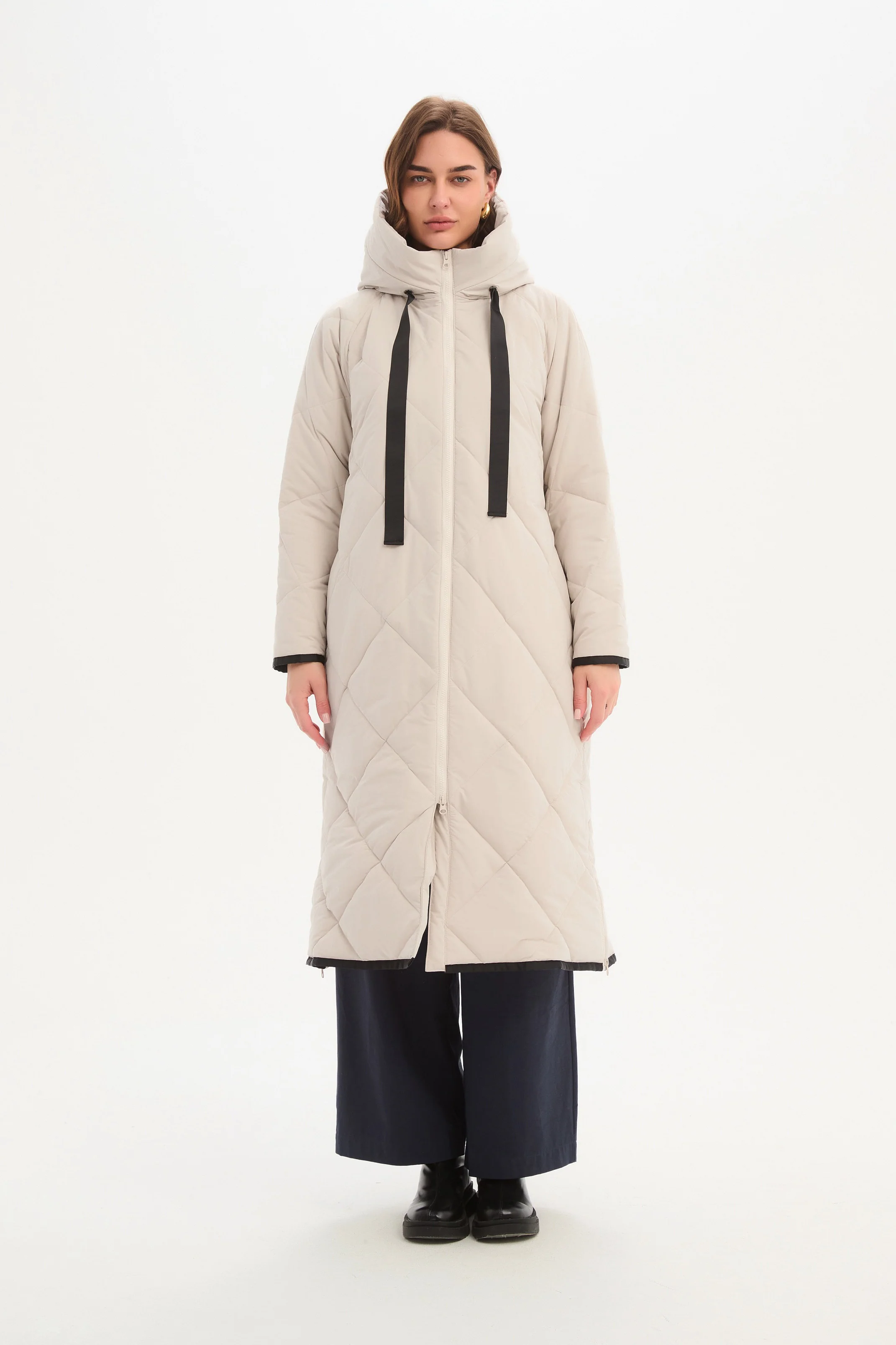 LONGLINE ZIP HEM WINTER COAT - Image 4