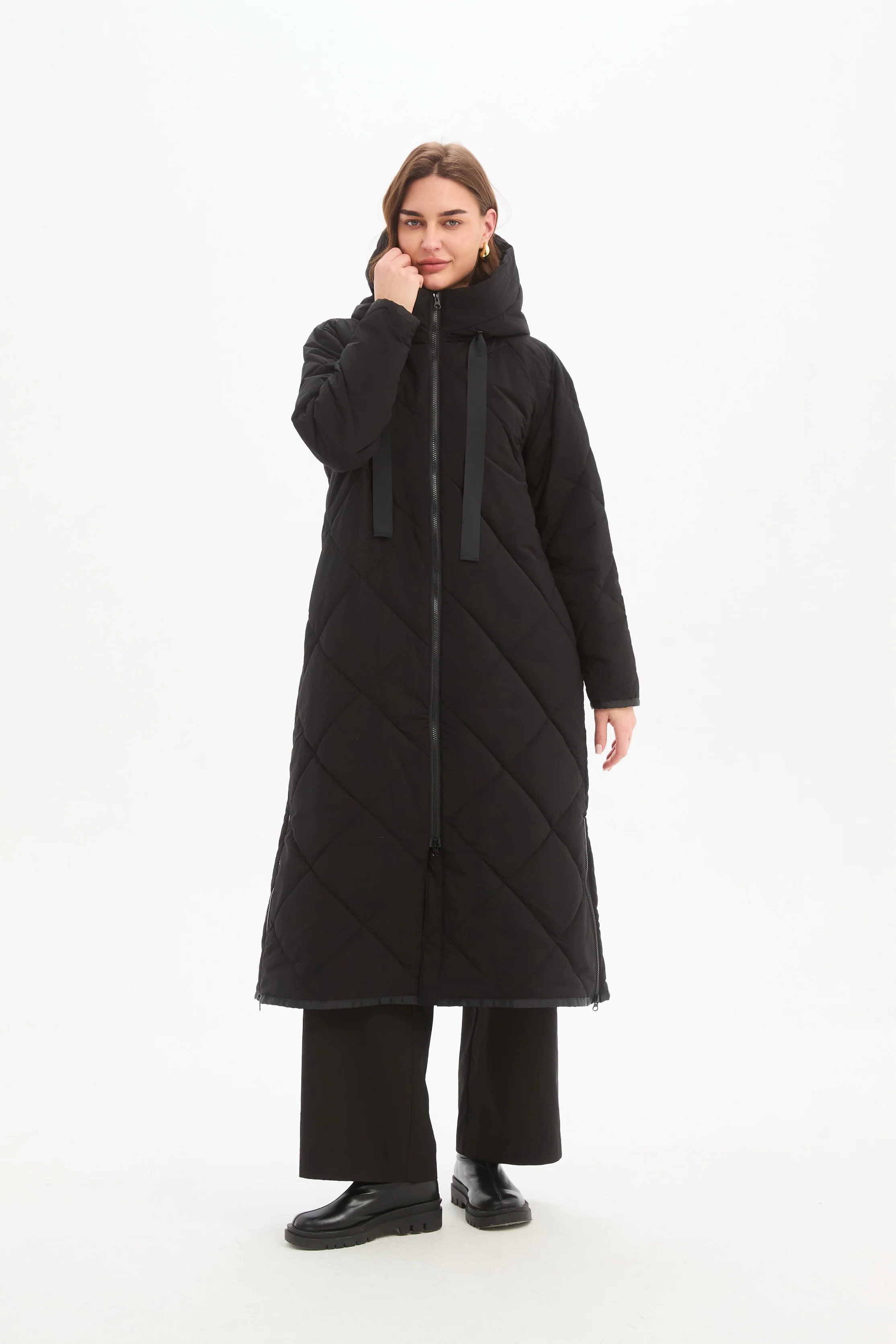 LONGLINE ZIP HEM WINTER COAT - Image 7