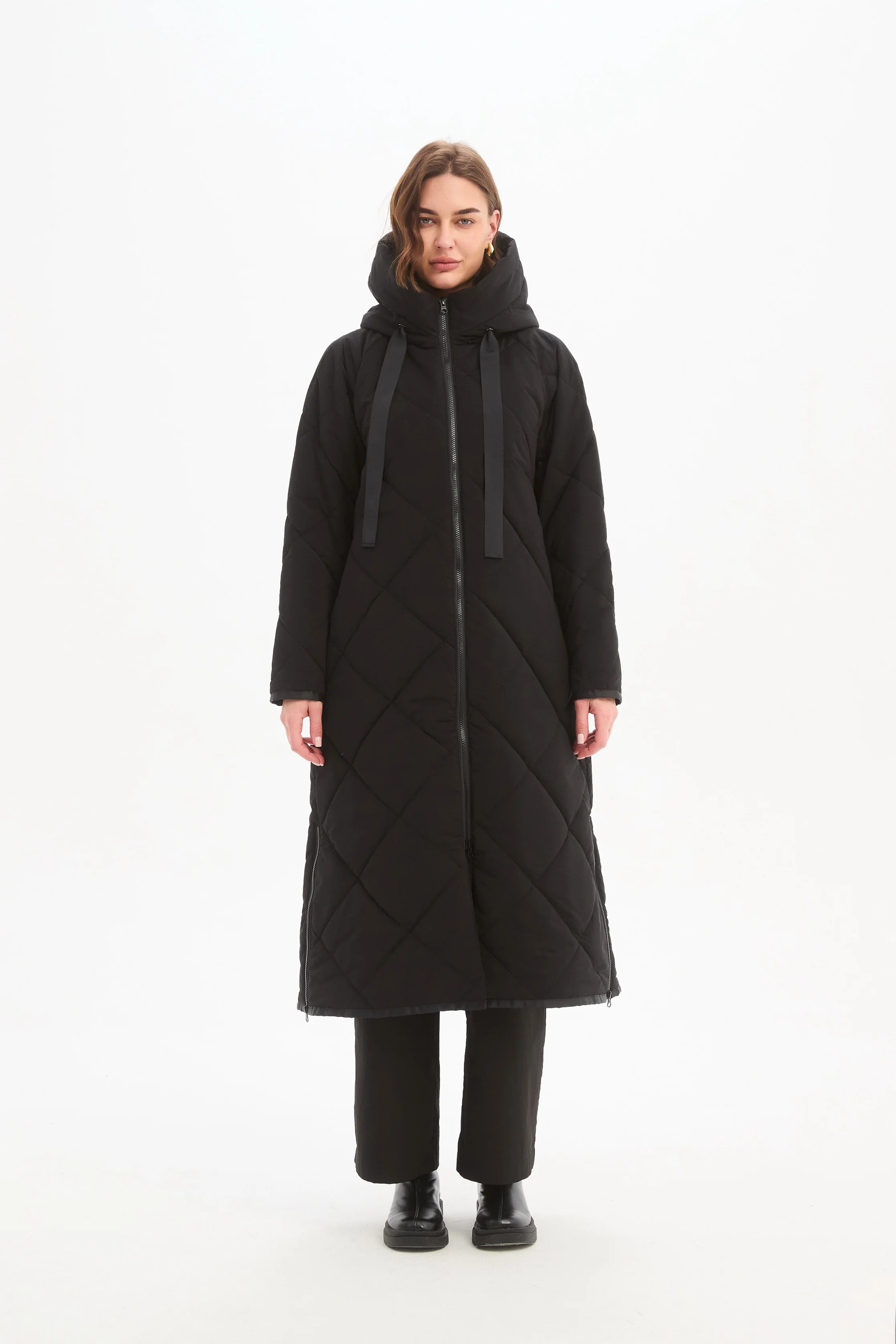 LONGLINE ZIP HEM WINTER COAT - Image 8