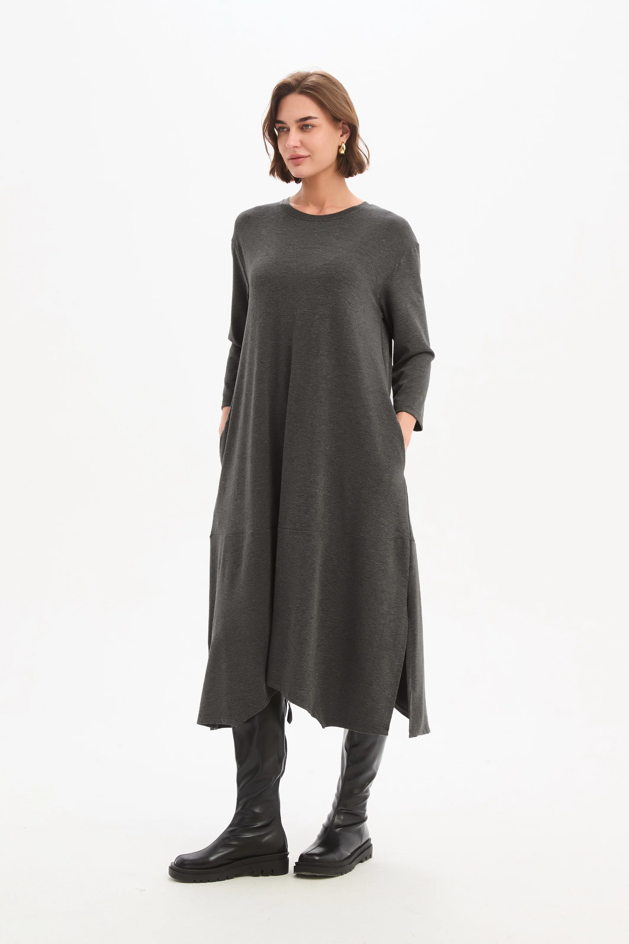OVERLAY PANEL KNIT DRESS - Image 13