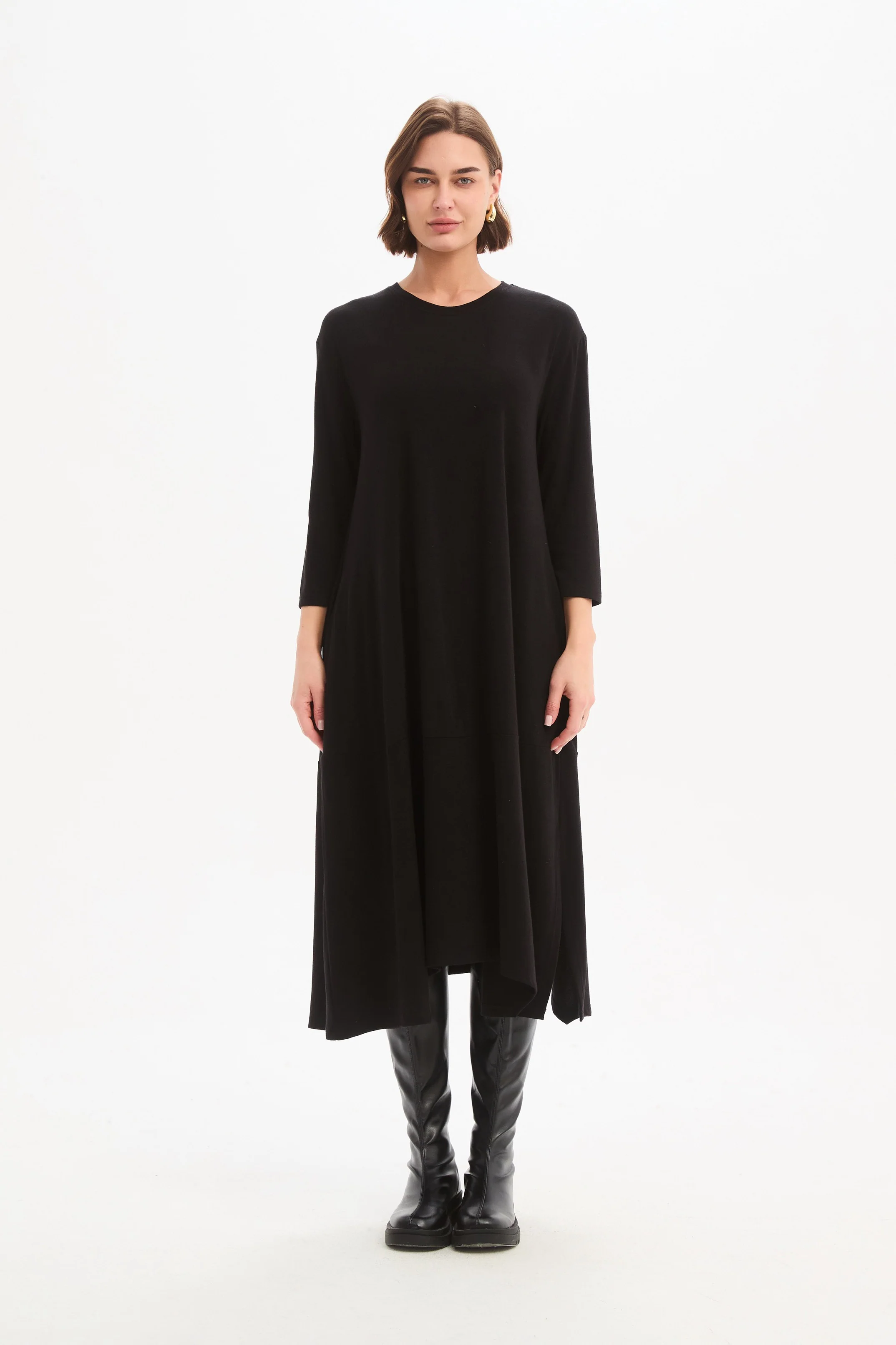 OVERLAY PANEL KNIT DRESS - Image 4