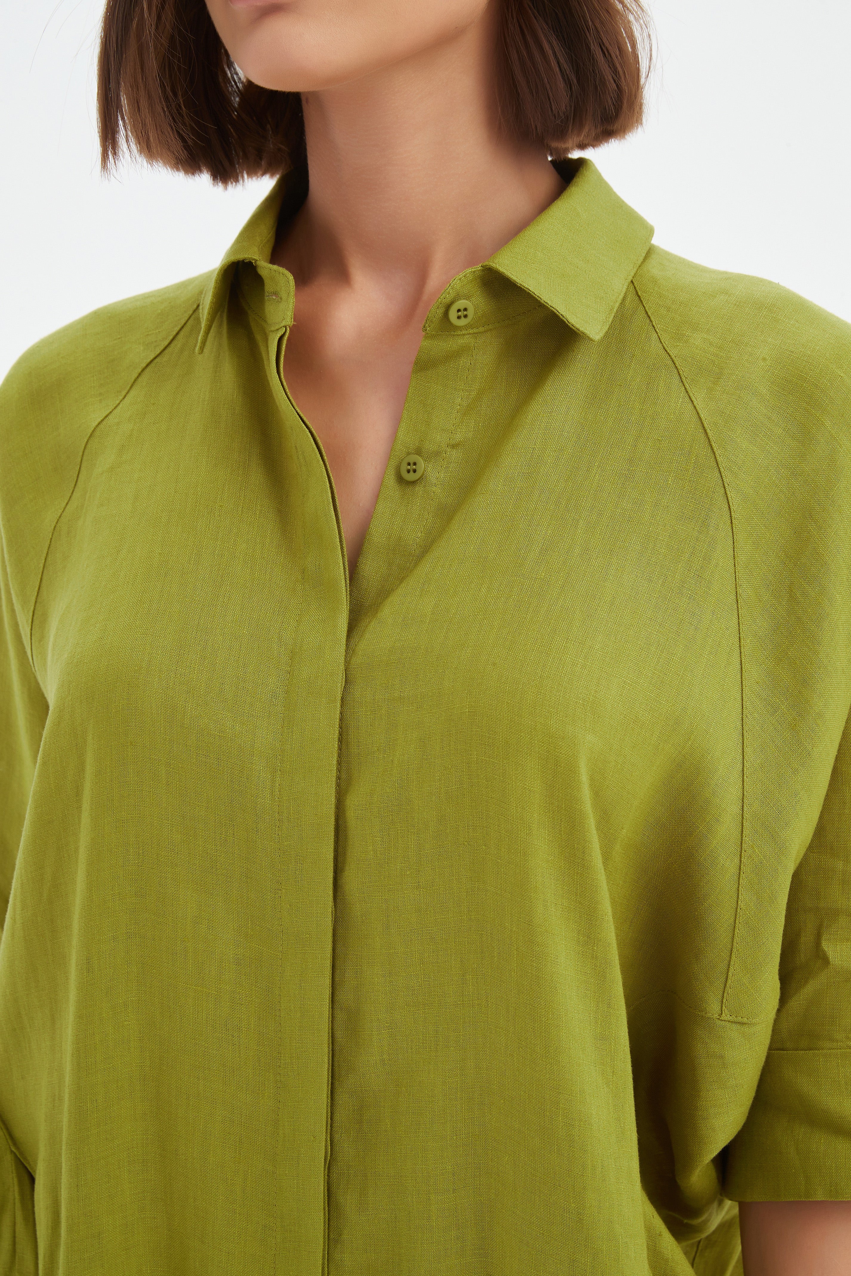 OVERSIZED LINEN SHIRT DRESS - Image 14