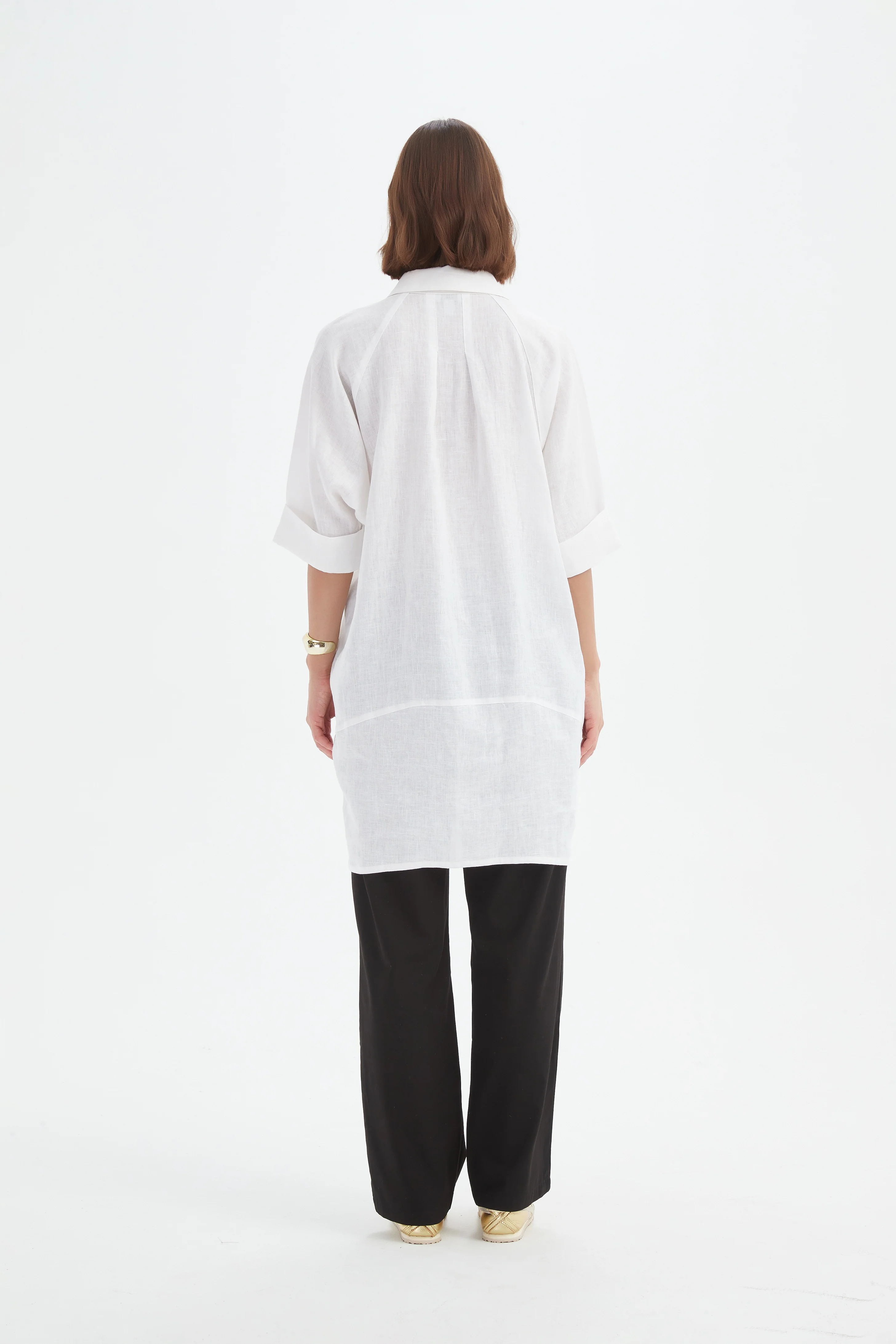 OVERSIZED LINEN SHIRT DRESS - Image 21