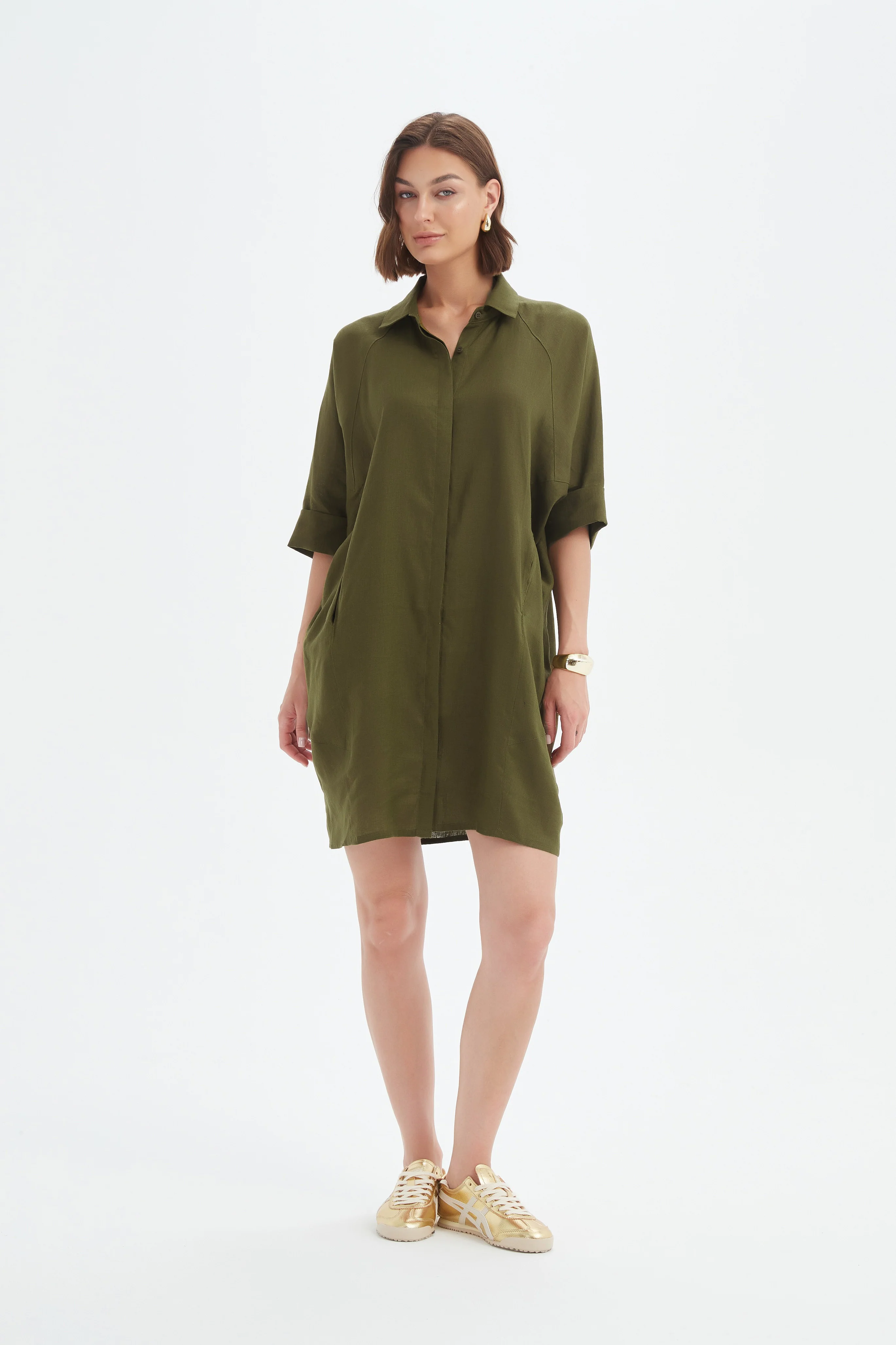 OVERSIZED LINEN SHIRT DRESS - Image 3