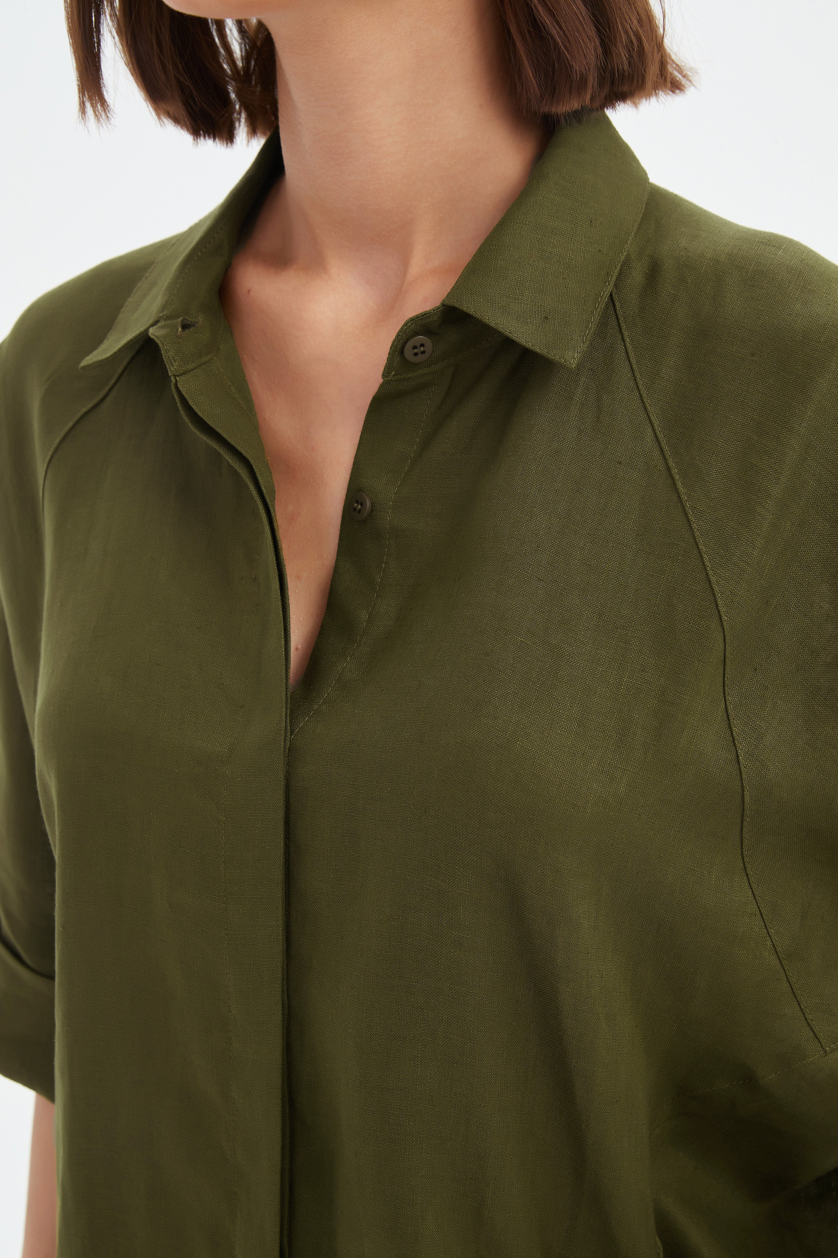 OVERSIZED LINEN SHIRT DRESS - Image 4