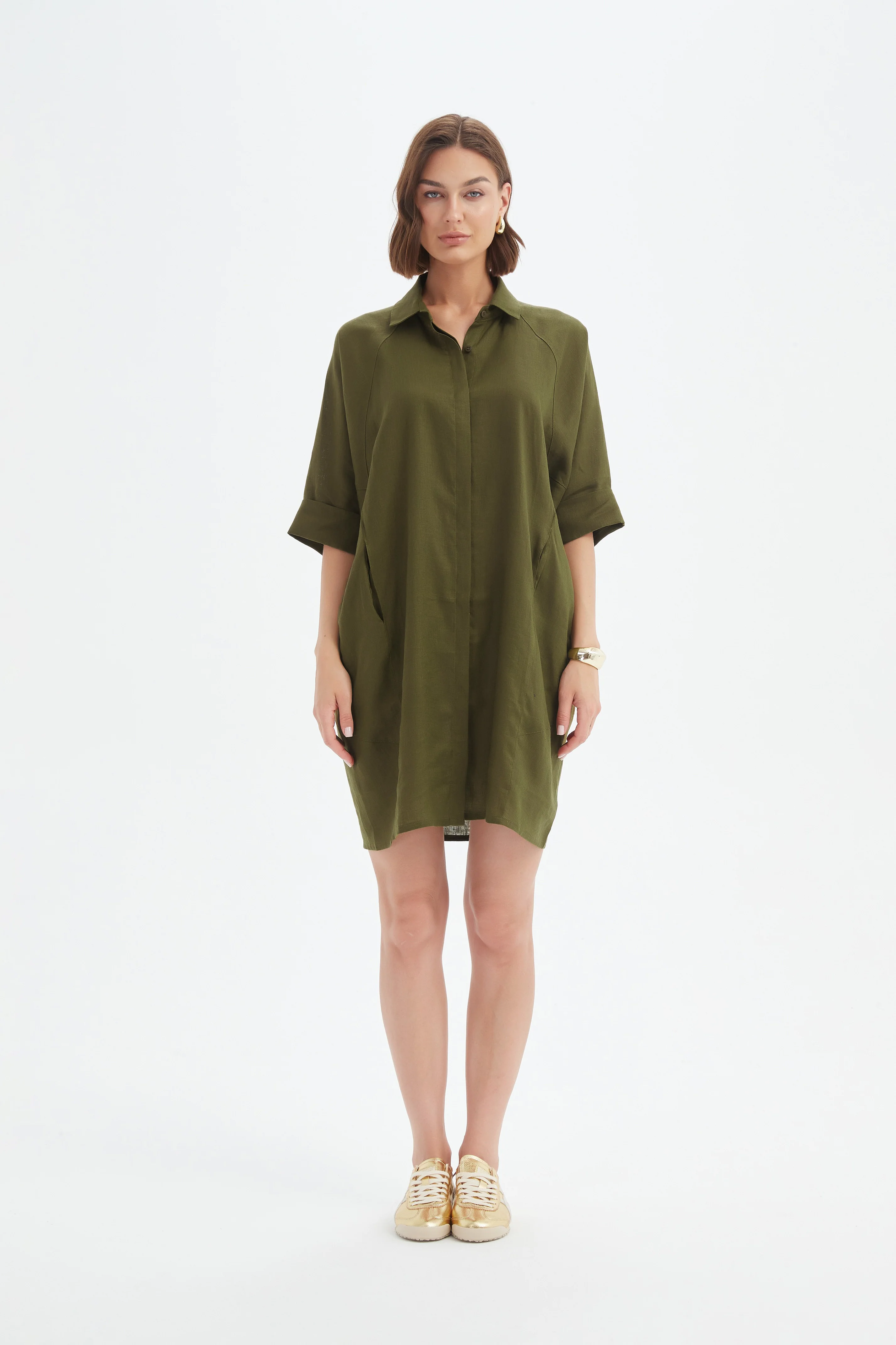 OVERSIZED LINEN SHIRT DRESS - Image 5