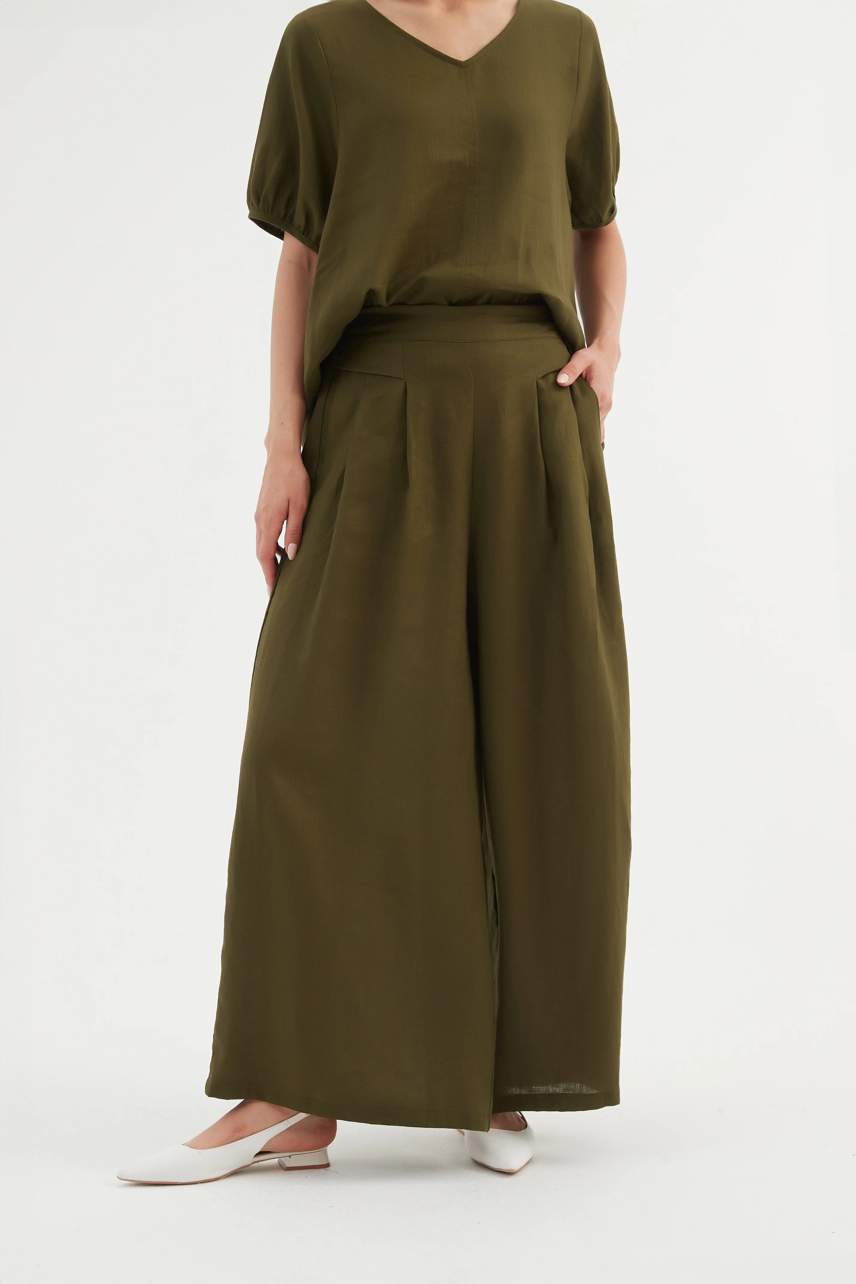 PLEAT FRONT PALAZZO PANT - Image 13