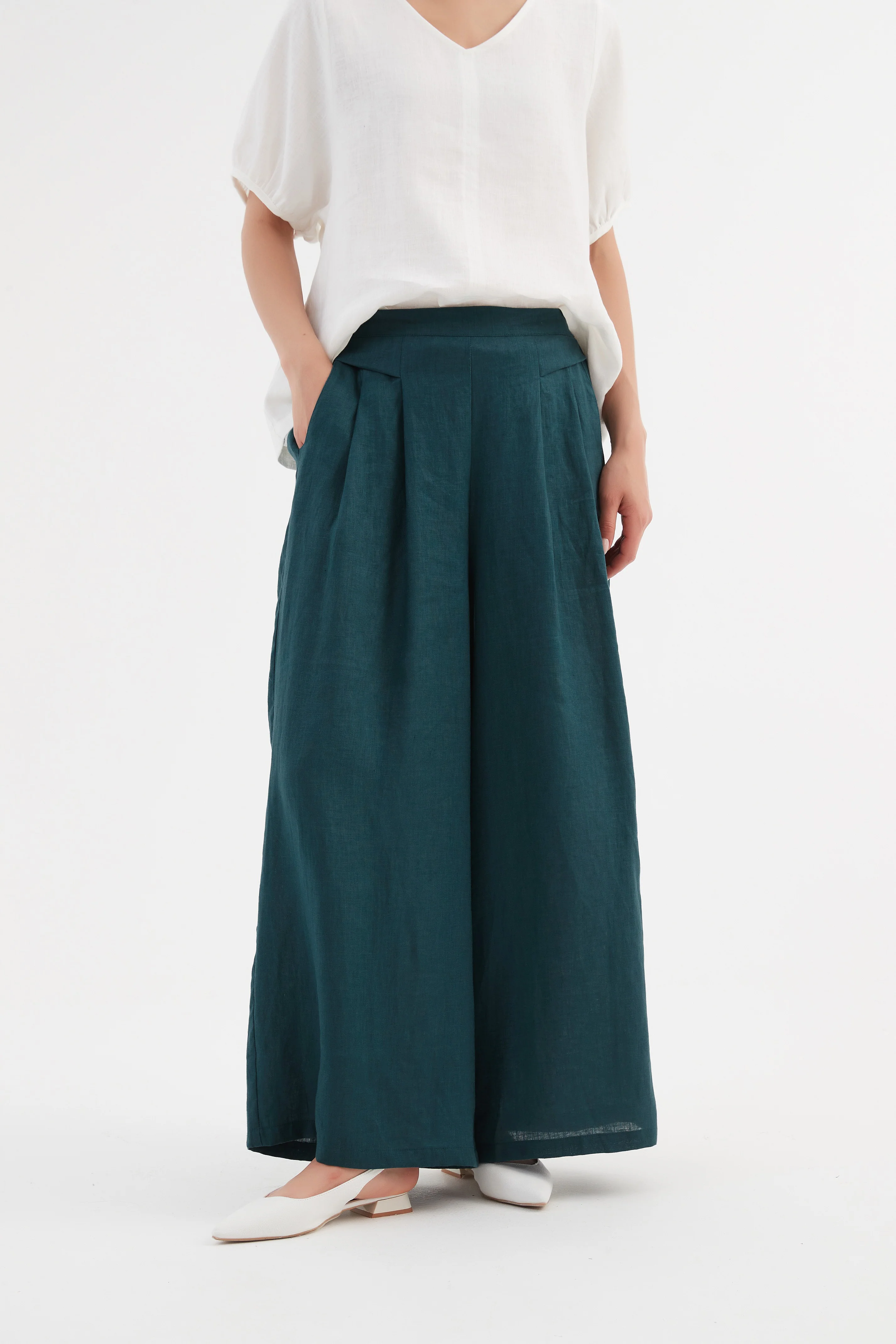 PLEAT FRONT PALAZZO PANT - Image 18