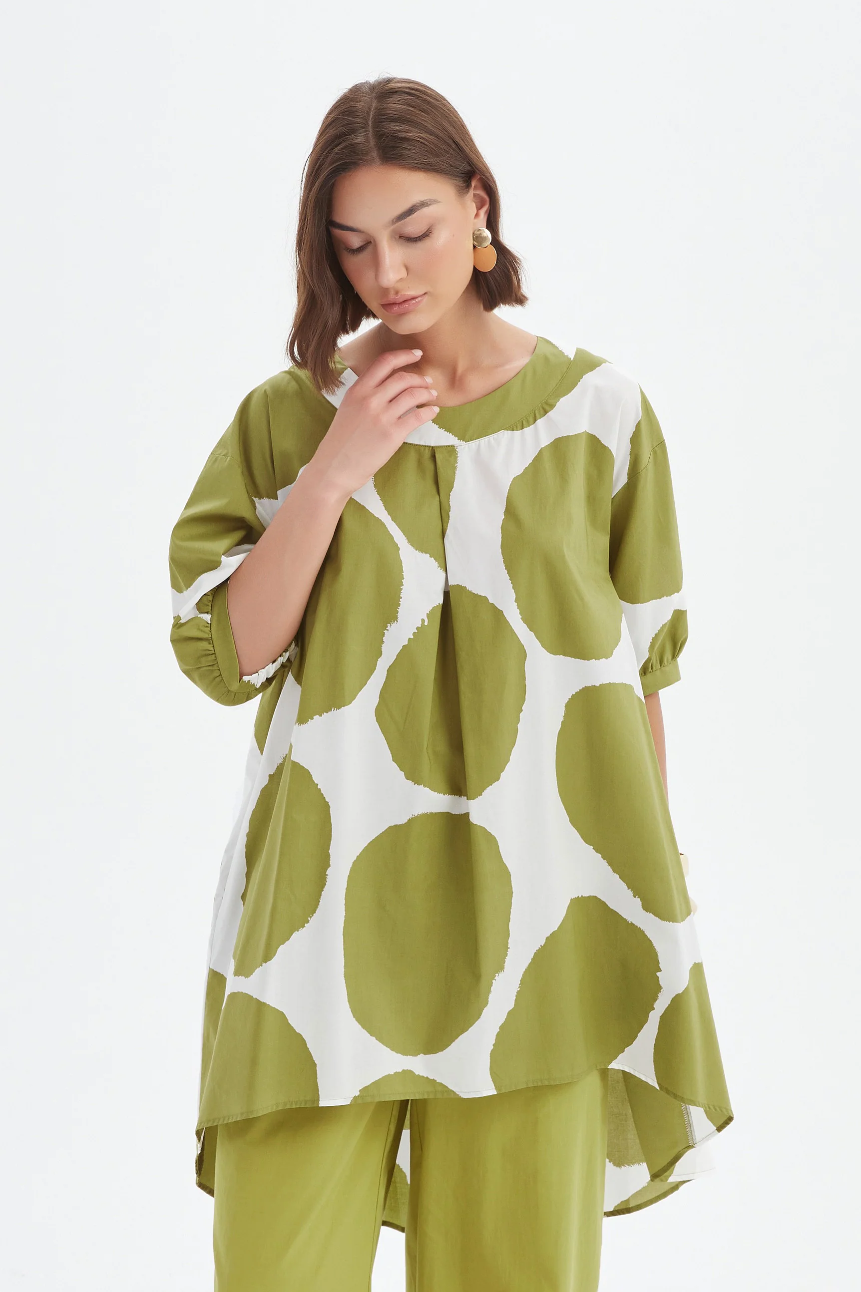 PLEAT FRONT PRINT TUNIC - Image 2