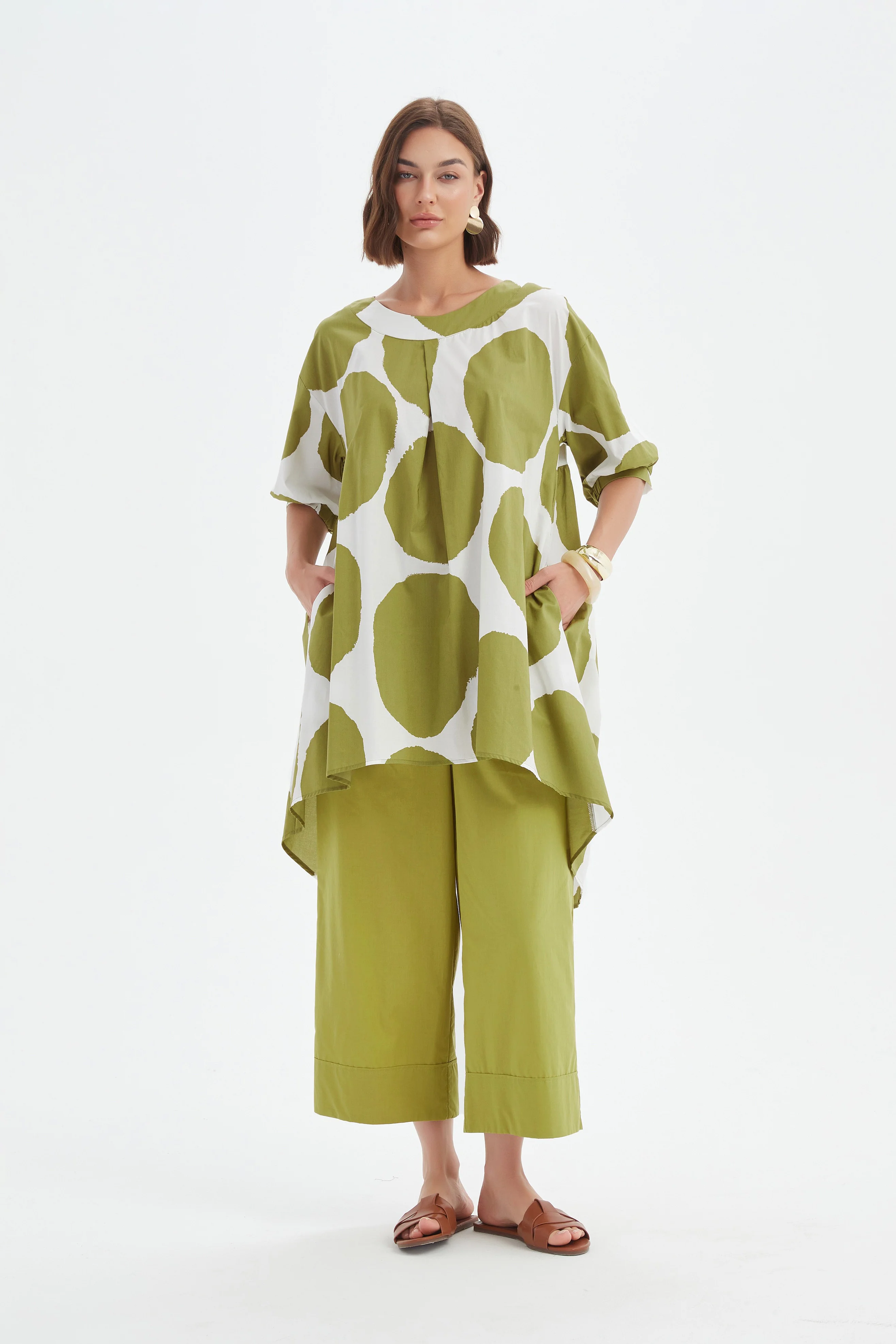 PLEAT FRONT PRINT TUNIC - Image 3