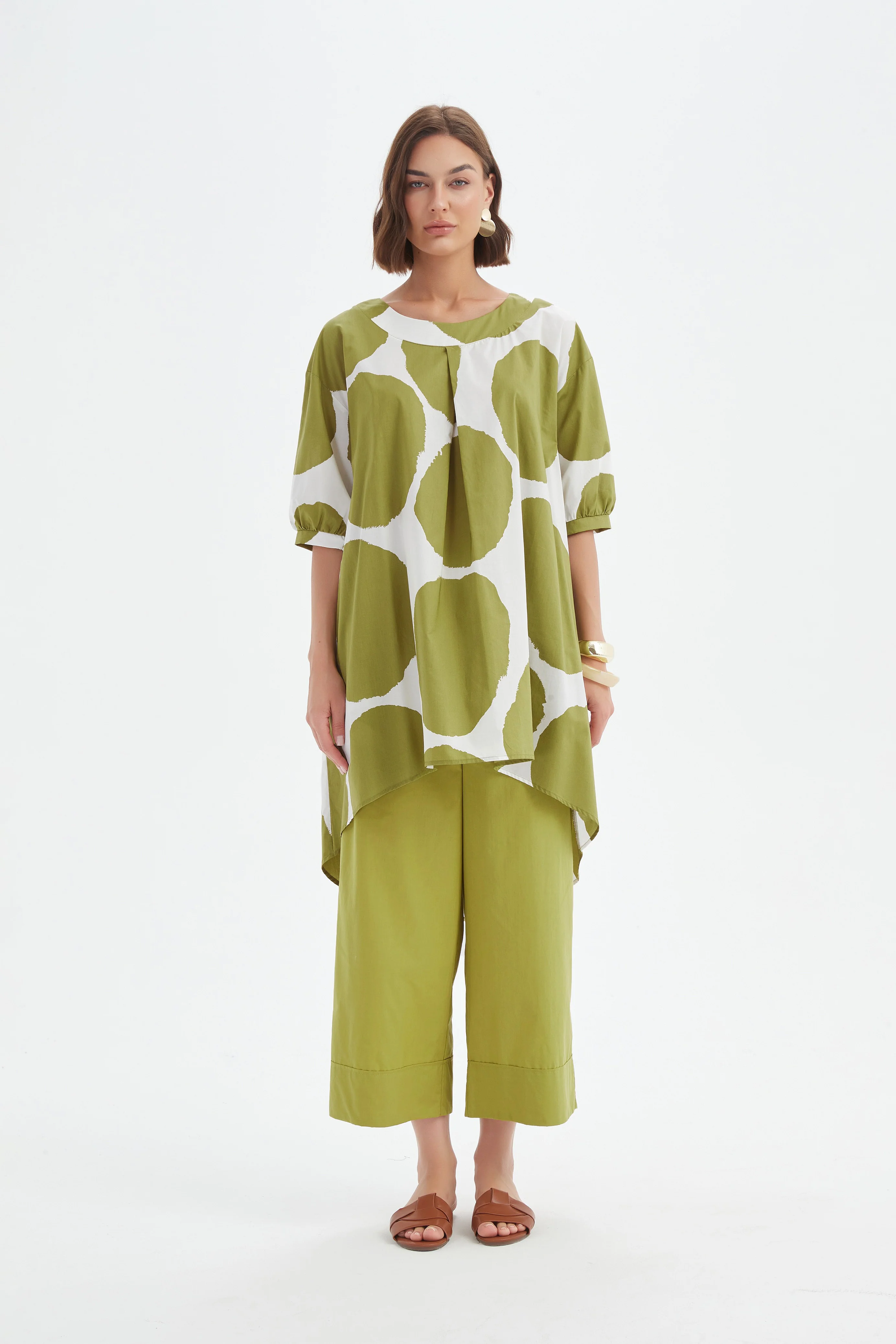 PLEAT FRONT PRINT TUNIC - Image 4