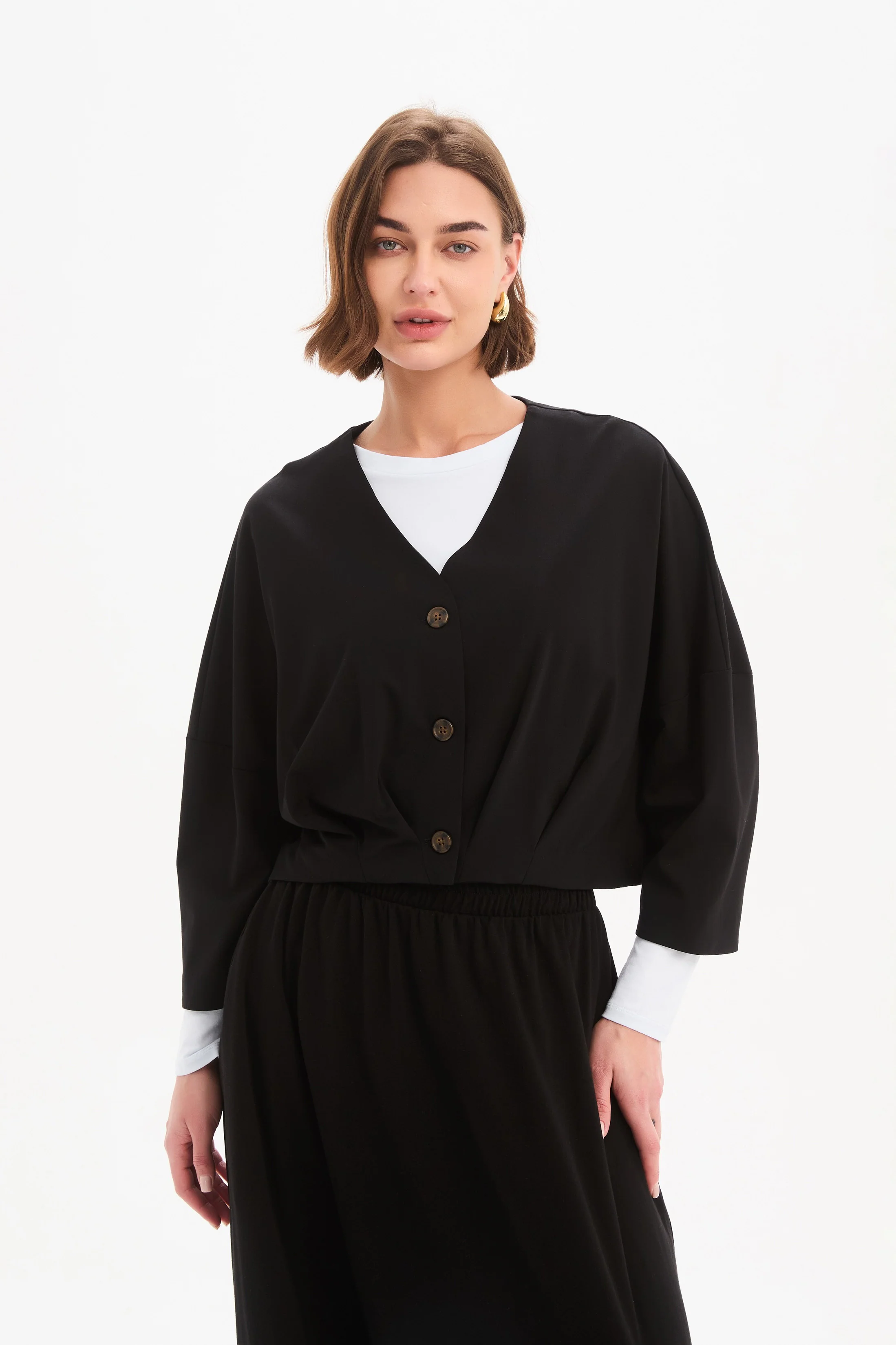 PLEAT HEM CROP CARDIGAN - Image 3