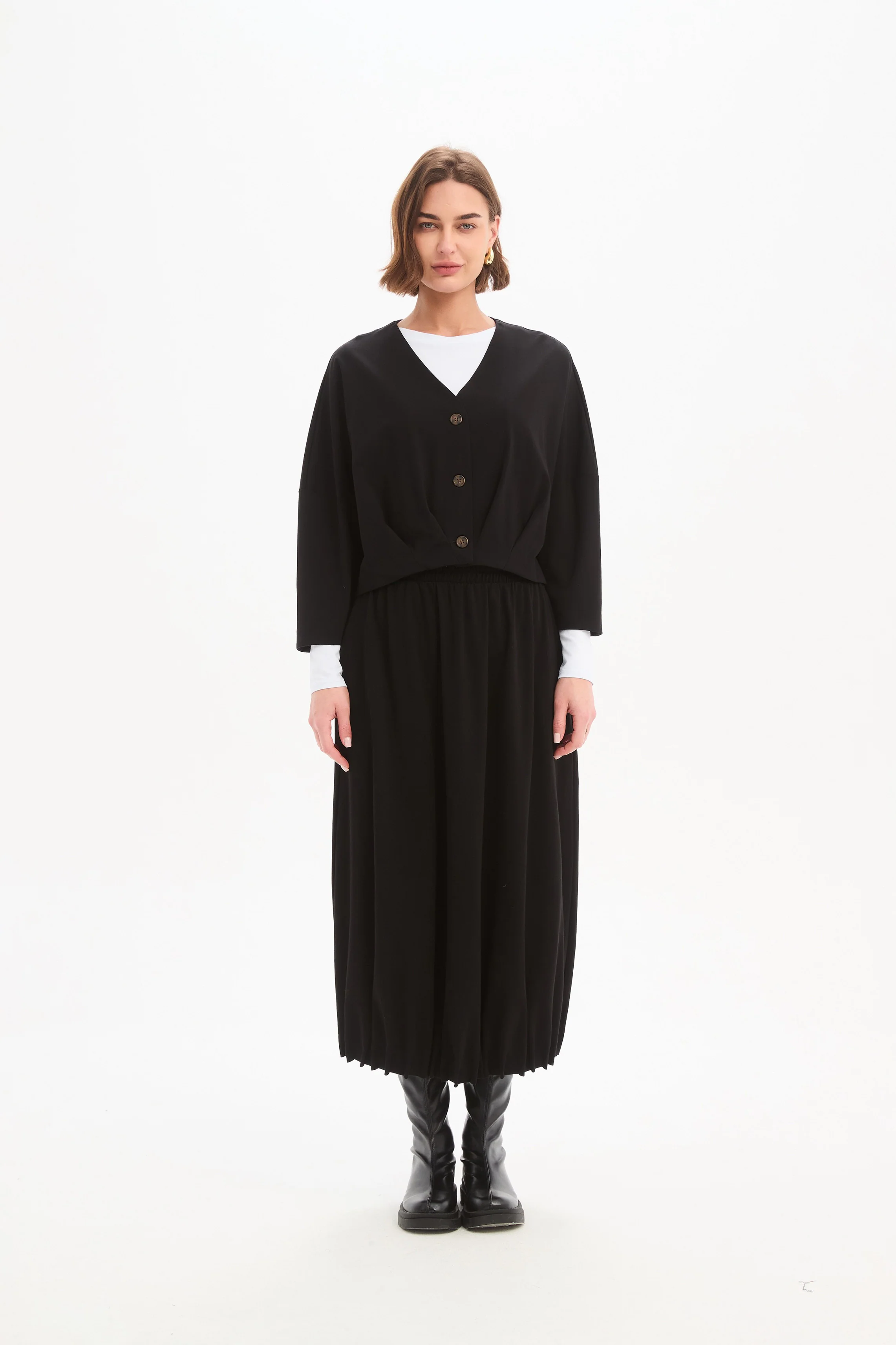 PLEAT HEM CROP CARDIGAN - Image 4