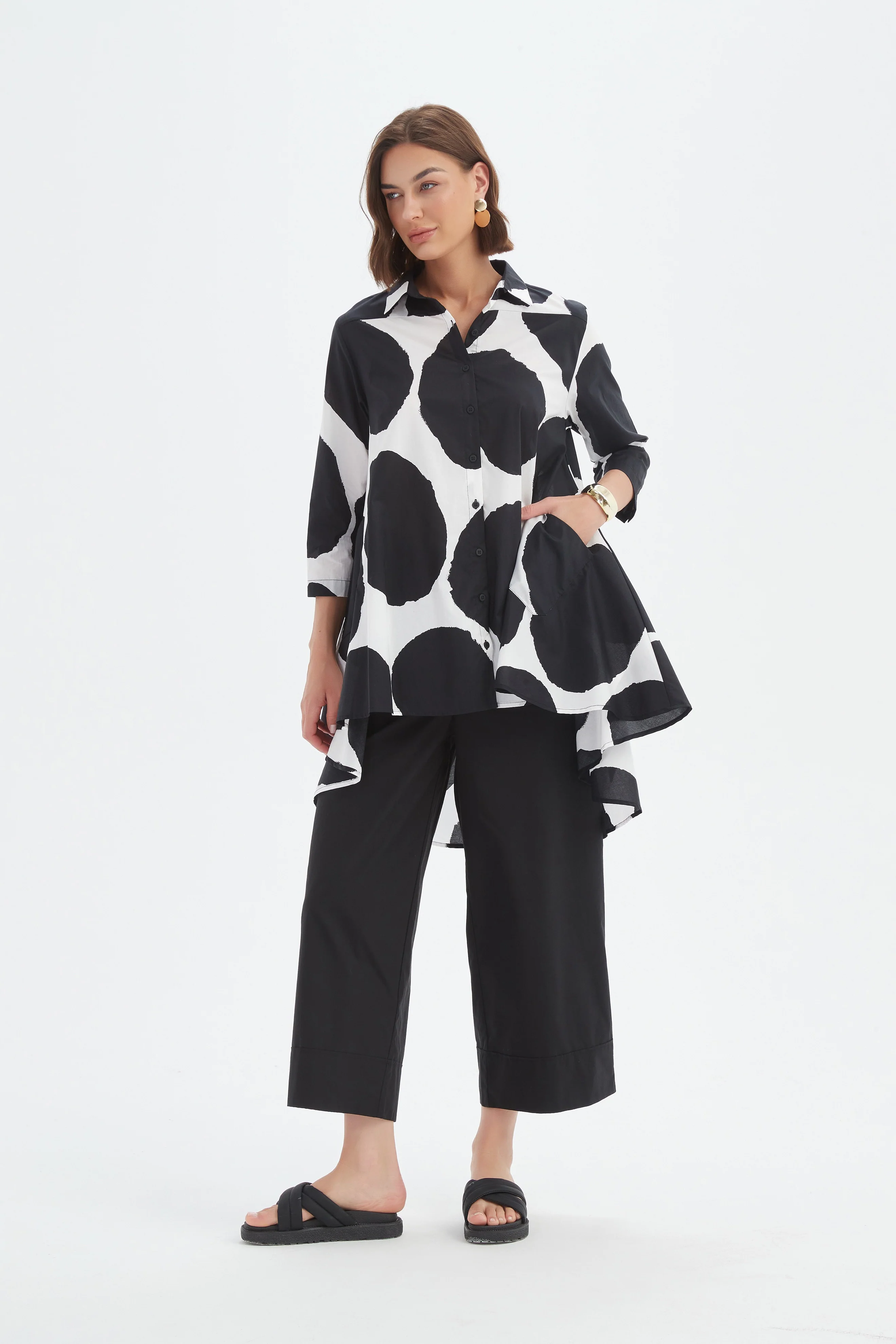 SPOT PRINT SWING BACK SHIRT - Image 3