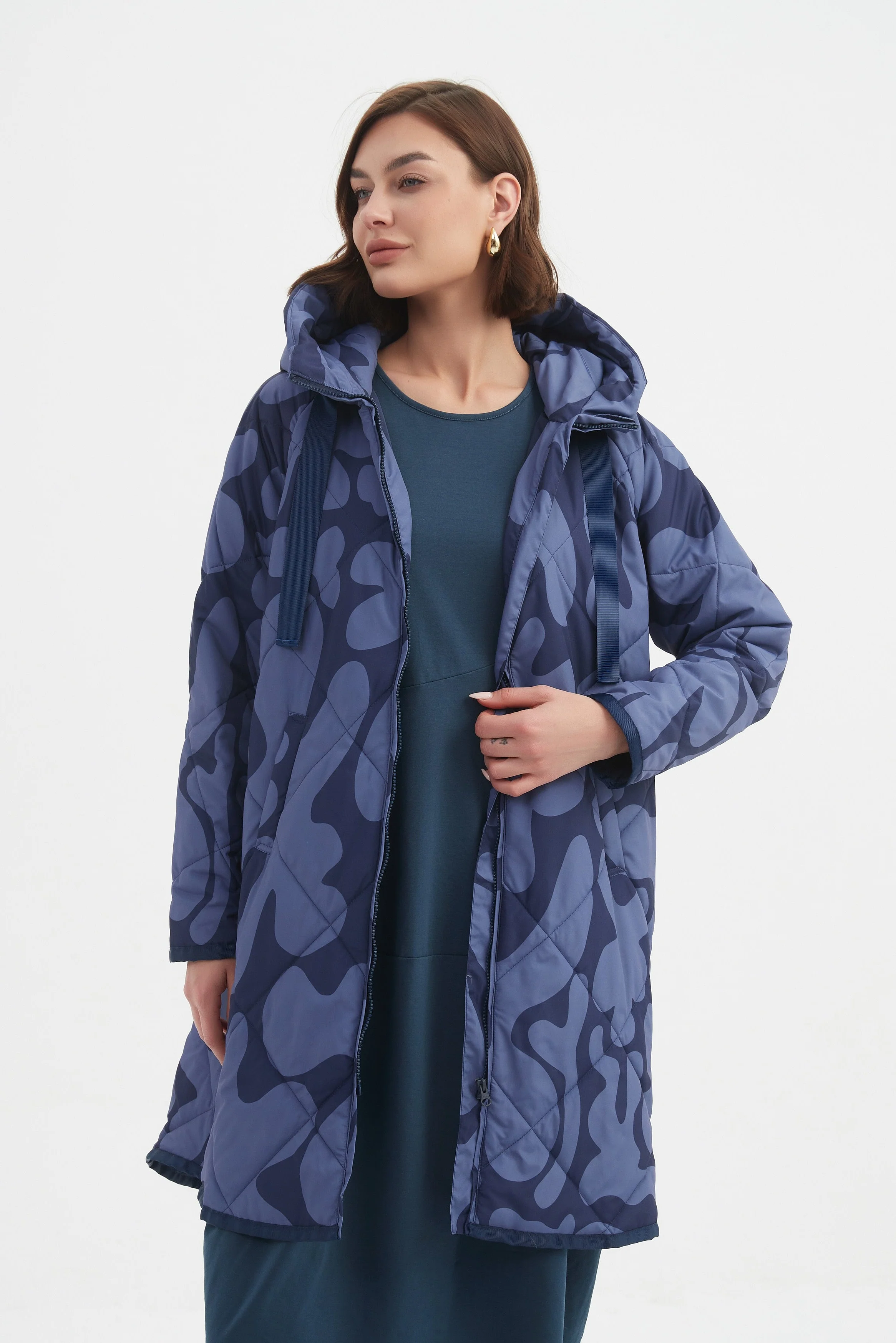 PRINT ZIP HEM WINTER COAT - Image 11