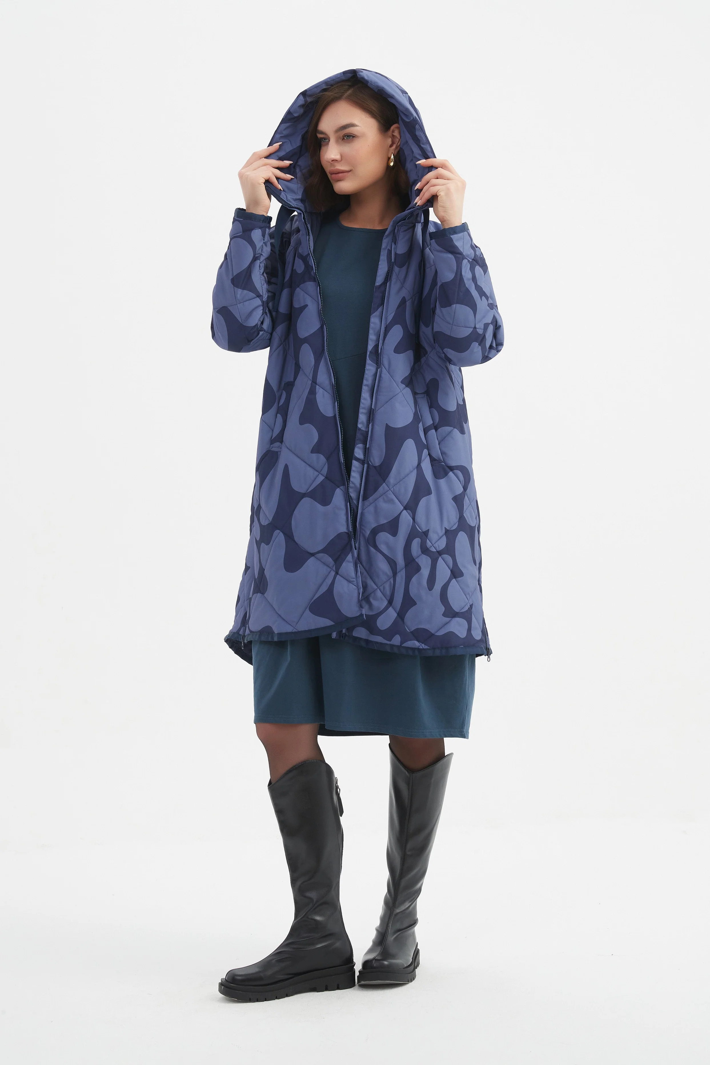 PRINT ZIP HEM WINTER COAT - Image 13