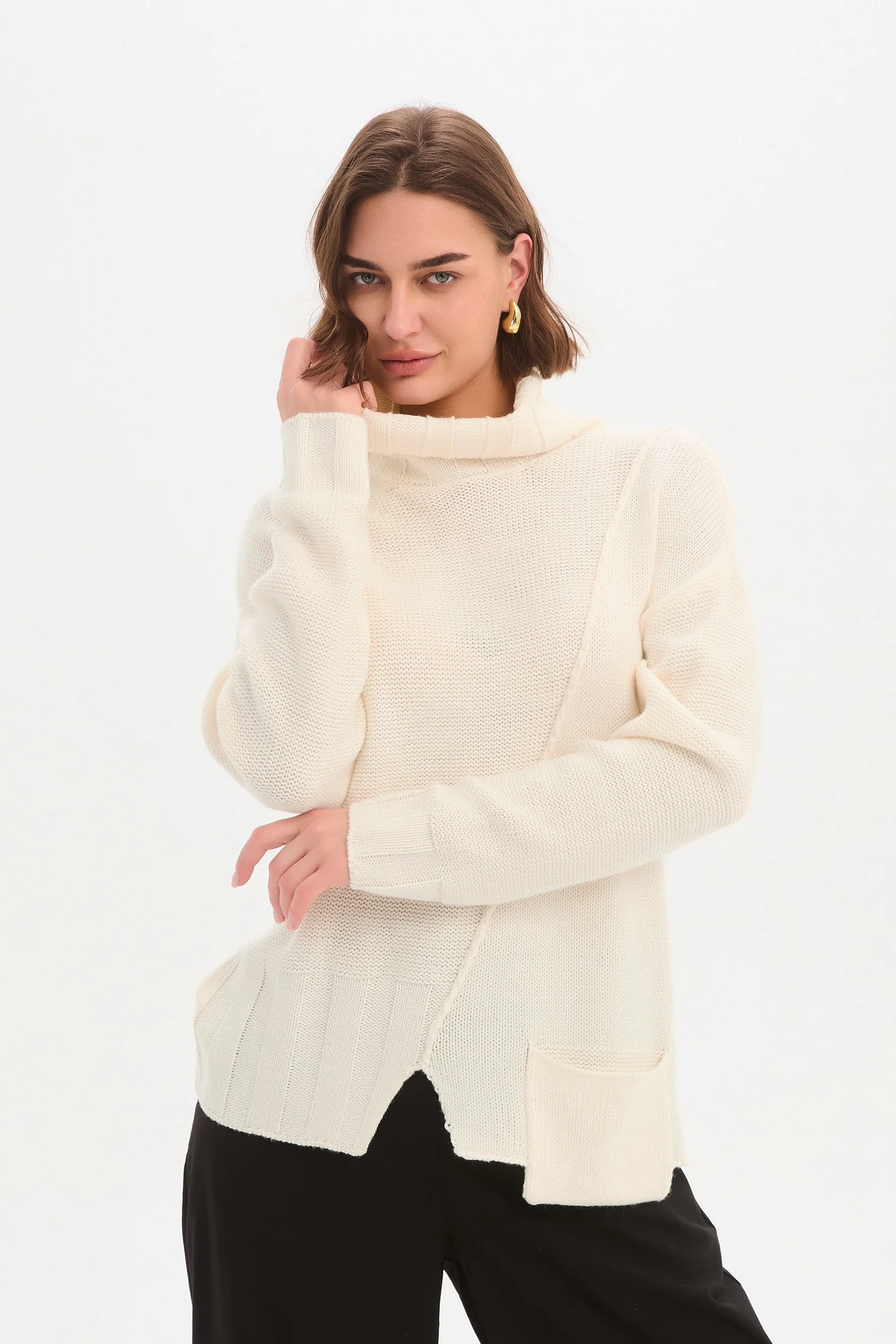 RAW SEAM DROP POCKET KNIT - Image 8