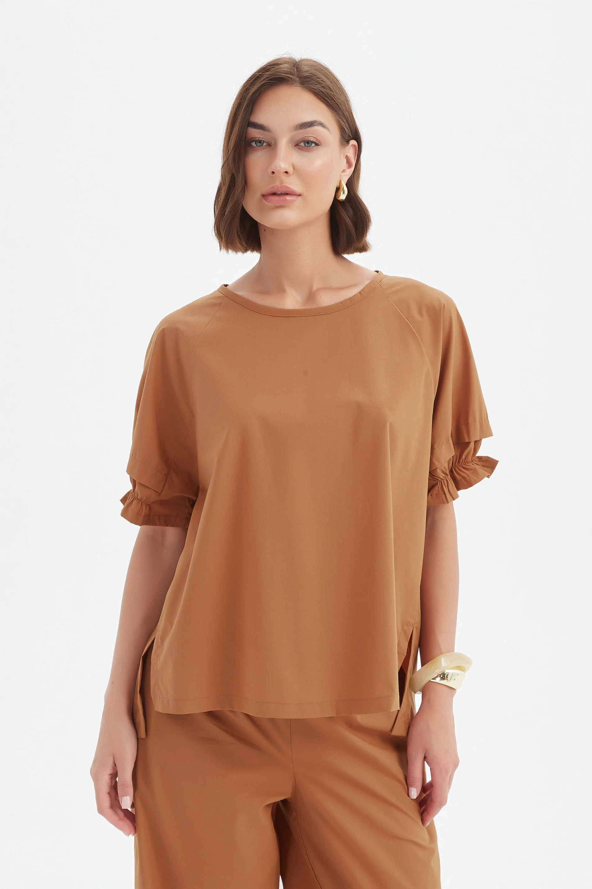 RUFFLE SLEEVE LYOCELL TOP - Image 10