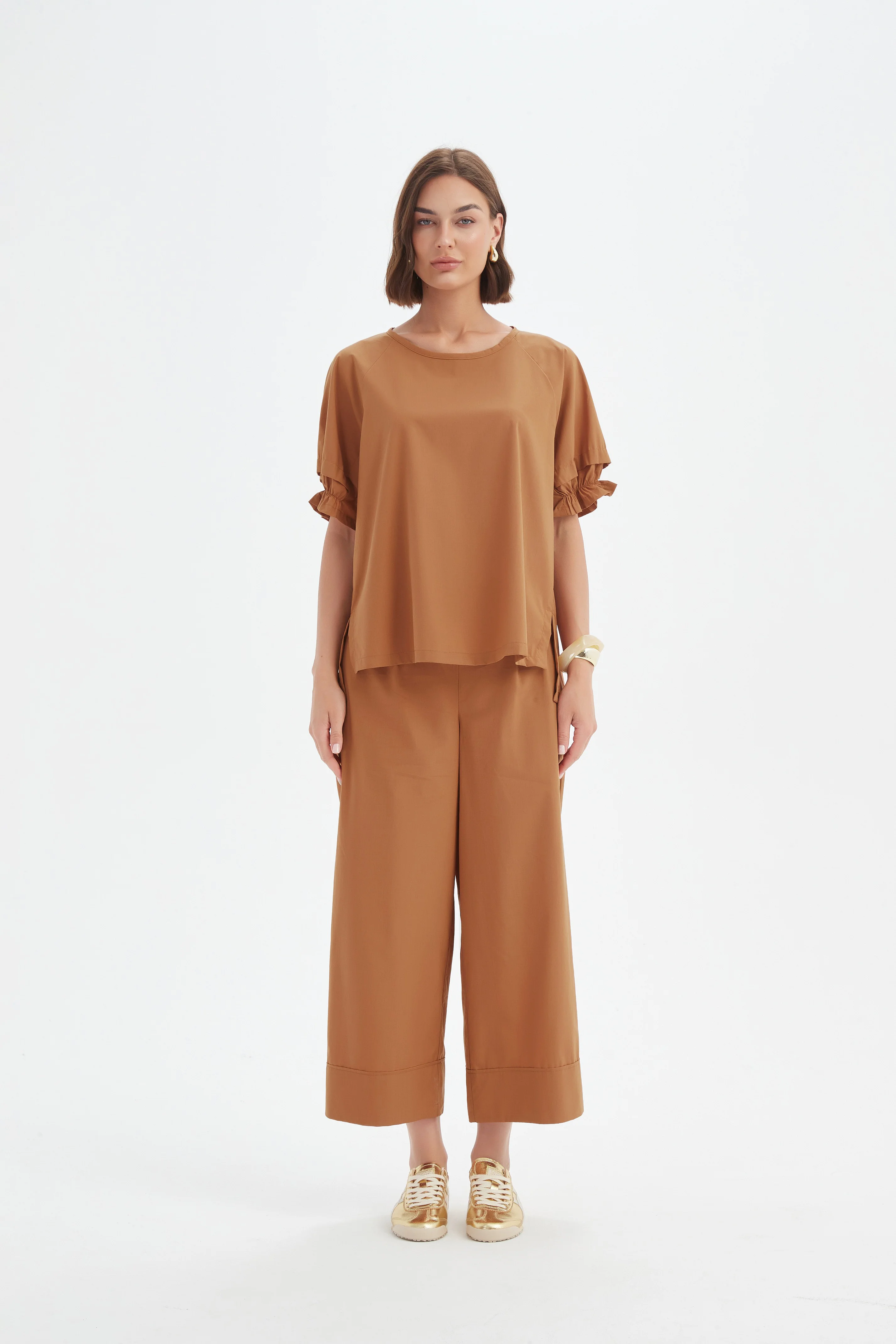 RUFFLE SLEEVE LYOCELL TOP - Image 13