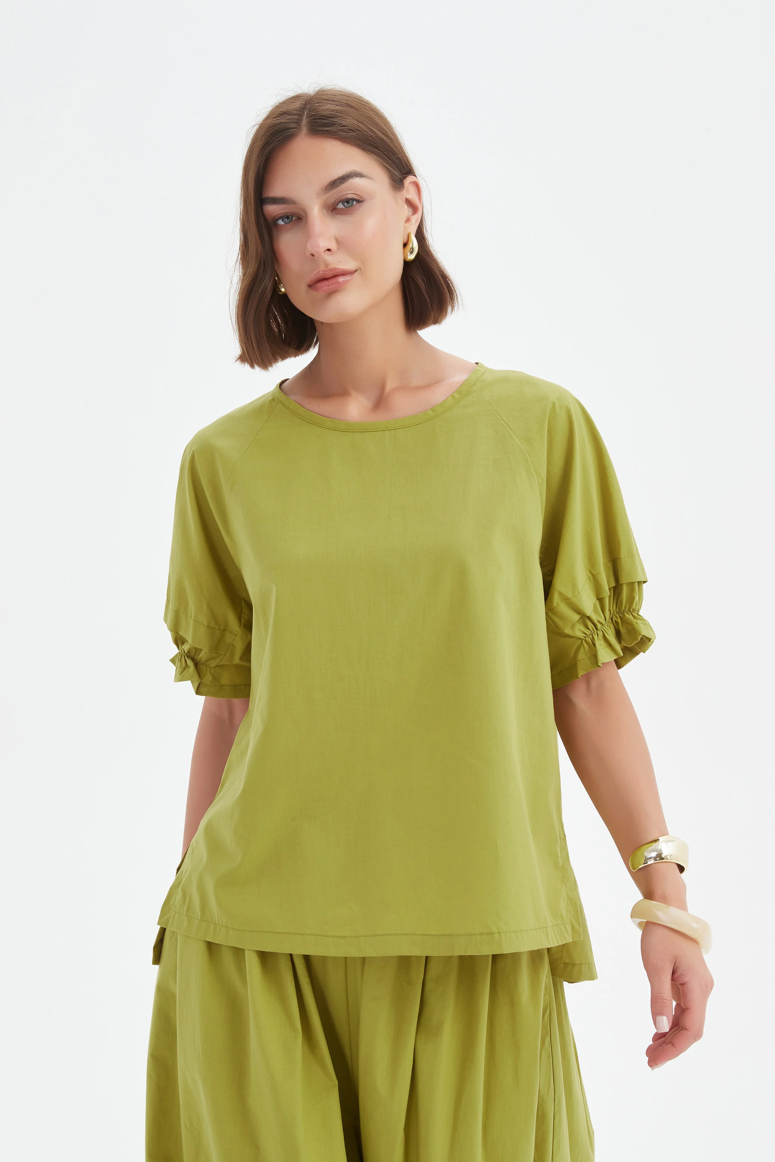 RUFFLE SLEEVE LYOCELL TOP - Image 15