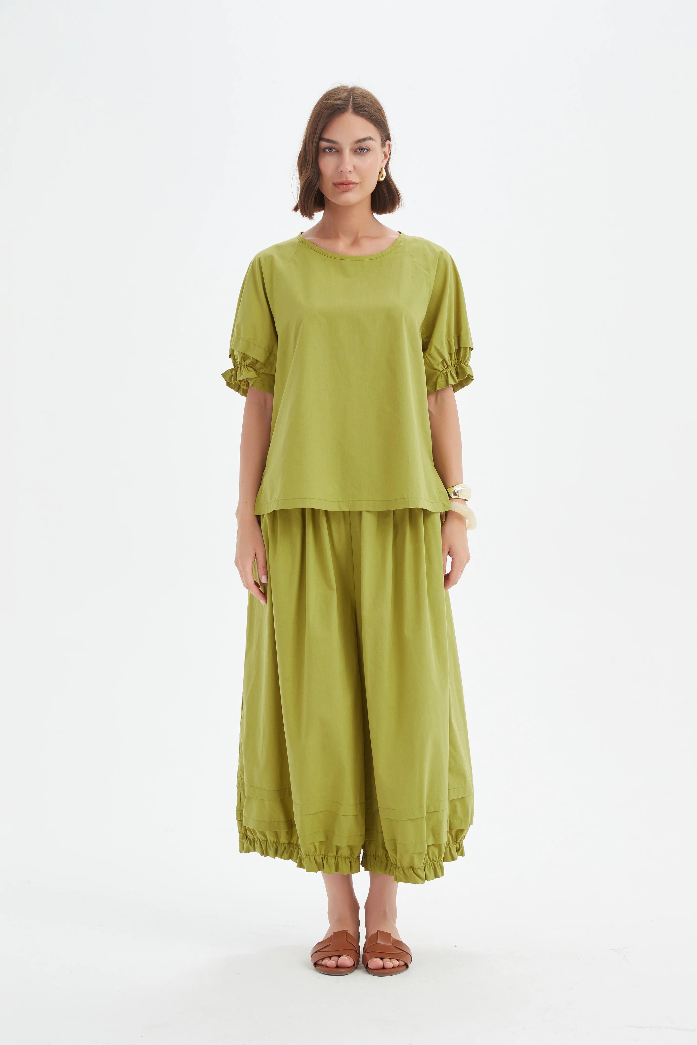 RUFFLE SLEEVE LYOCELL TOP - Image 18