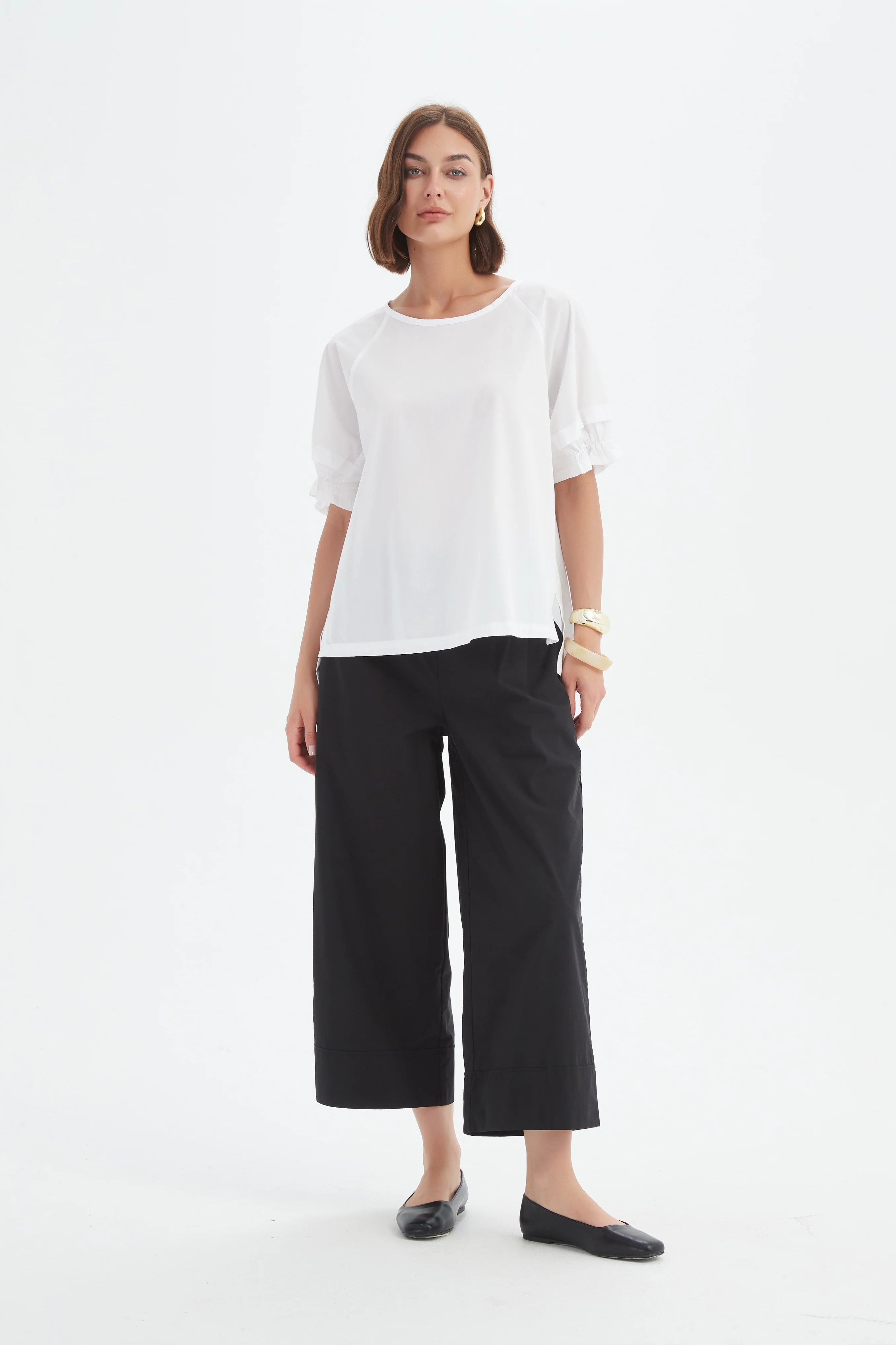 RUFFLE SLEEVE LYOCELL TOP - Image 22