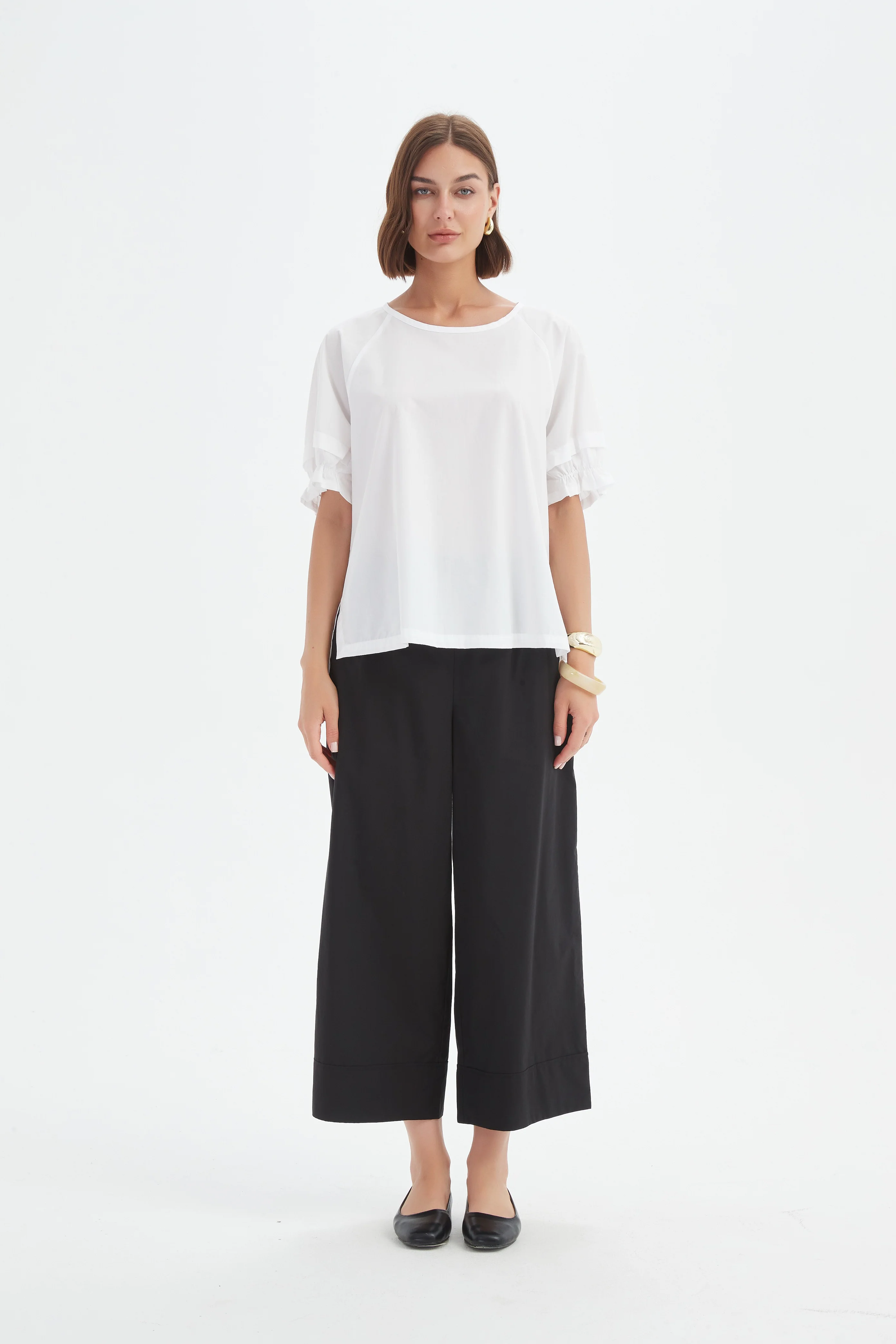 RUFFLE SLEEVE LYOCELL TOP - Image 23
