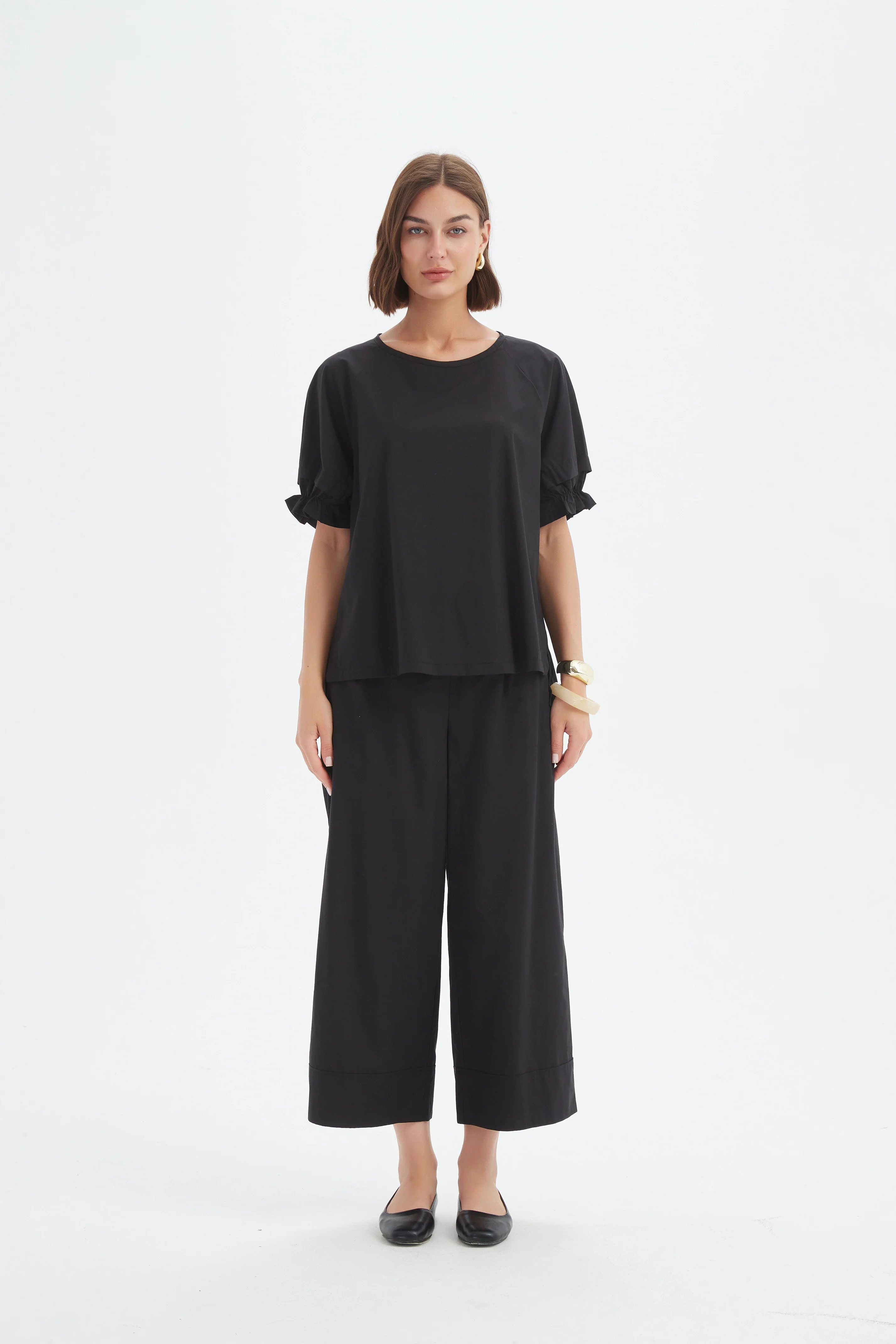 RUFFLE SLEEVE LYOCELL TOP - Image 6