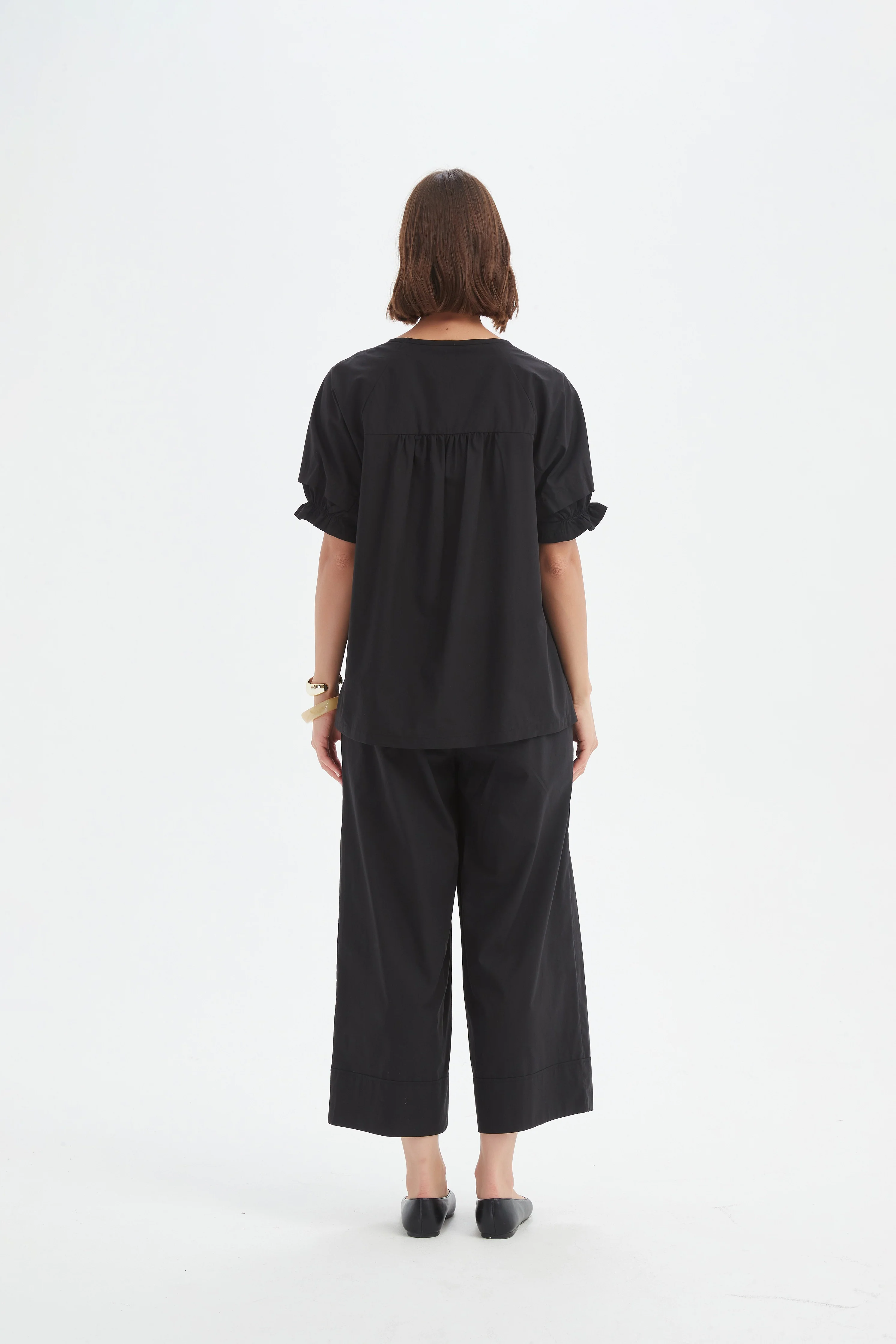 RUFFLE SLEEVE LYOCELL TOP - Image 7
