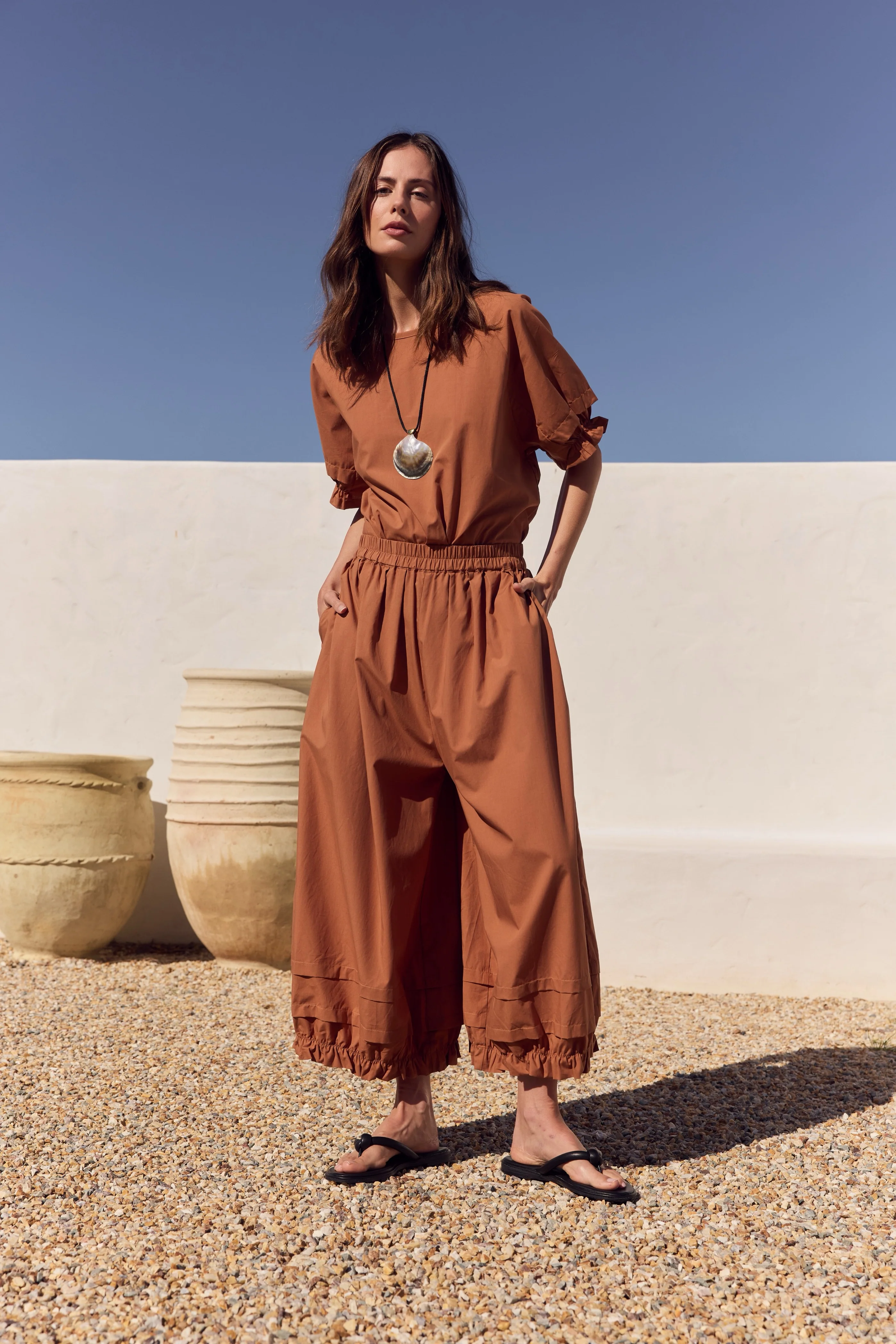 RUFFLE SLEEVE LYOCELL TOP - Image 9