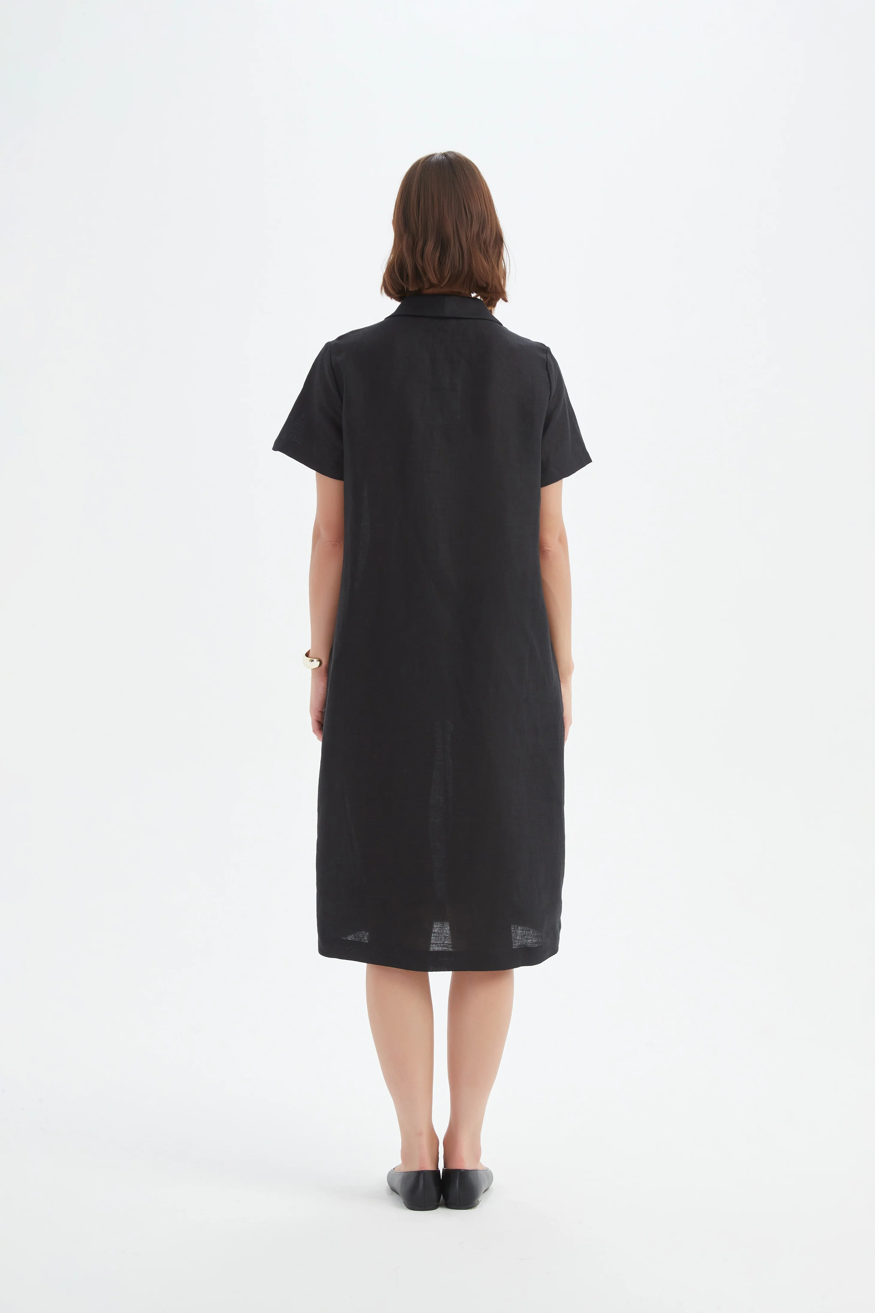 SHAWL COLLAR PLEAT DRESS - Image 14
