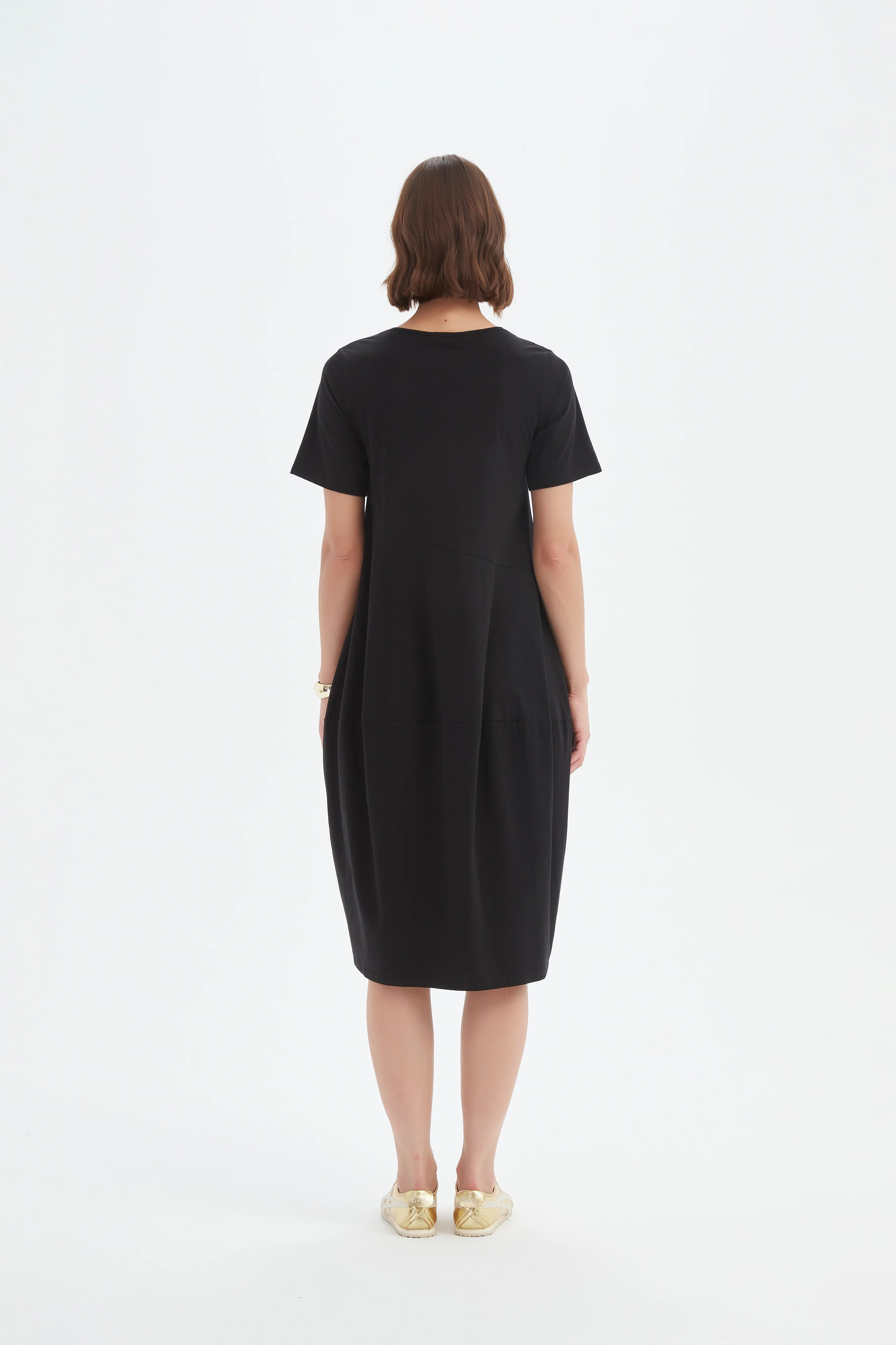 SHORT SLEEVE DIAGONAL SEAM DRESS - Image 12