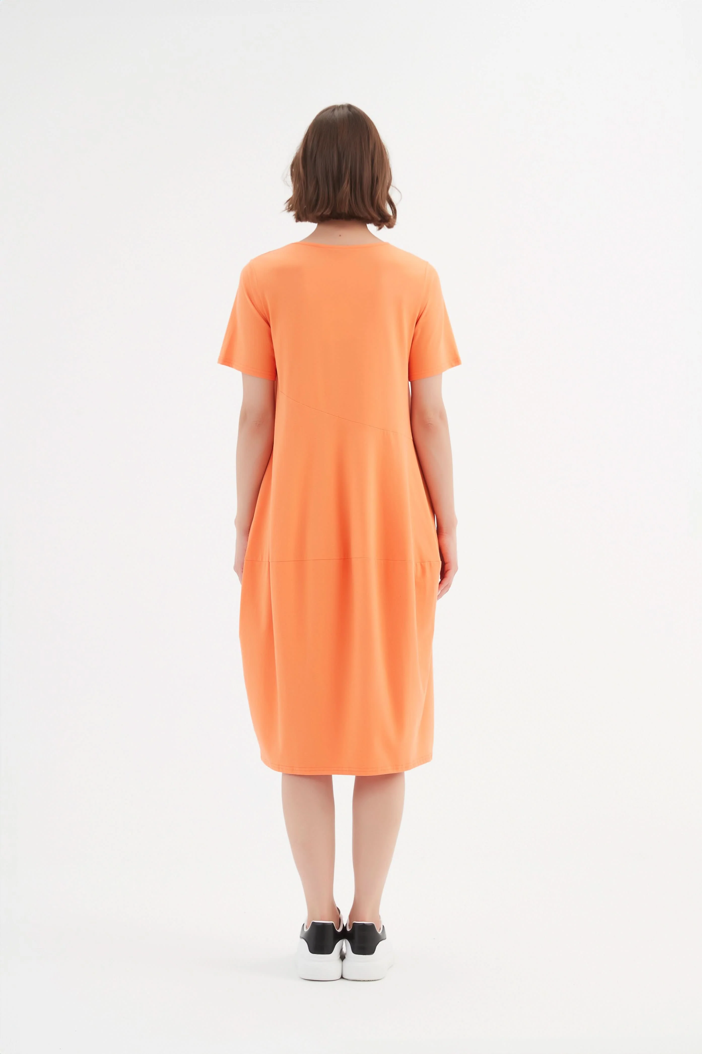 SHORT SLEEVE DIAGONAL SEAM DRESS - Image 10