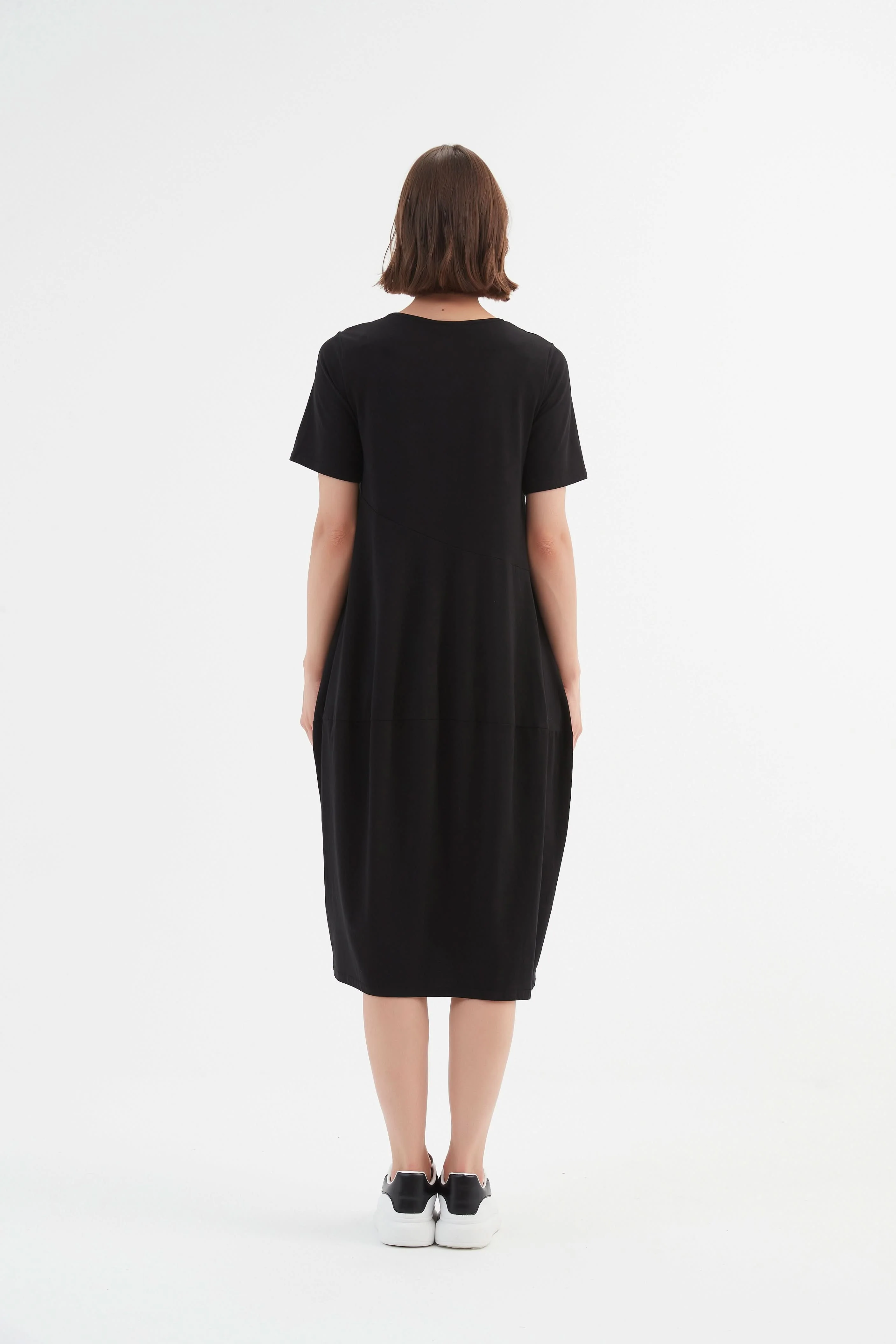 SHORT SLEEVE DIAGONAL SEAM DRESS - Image 22