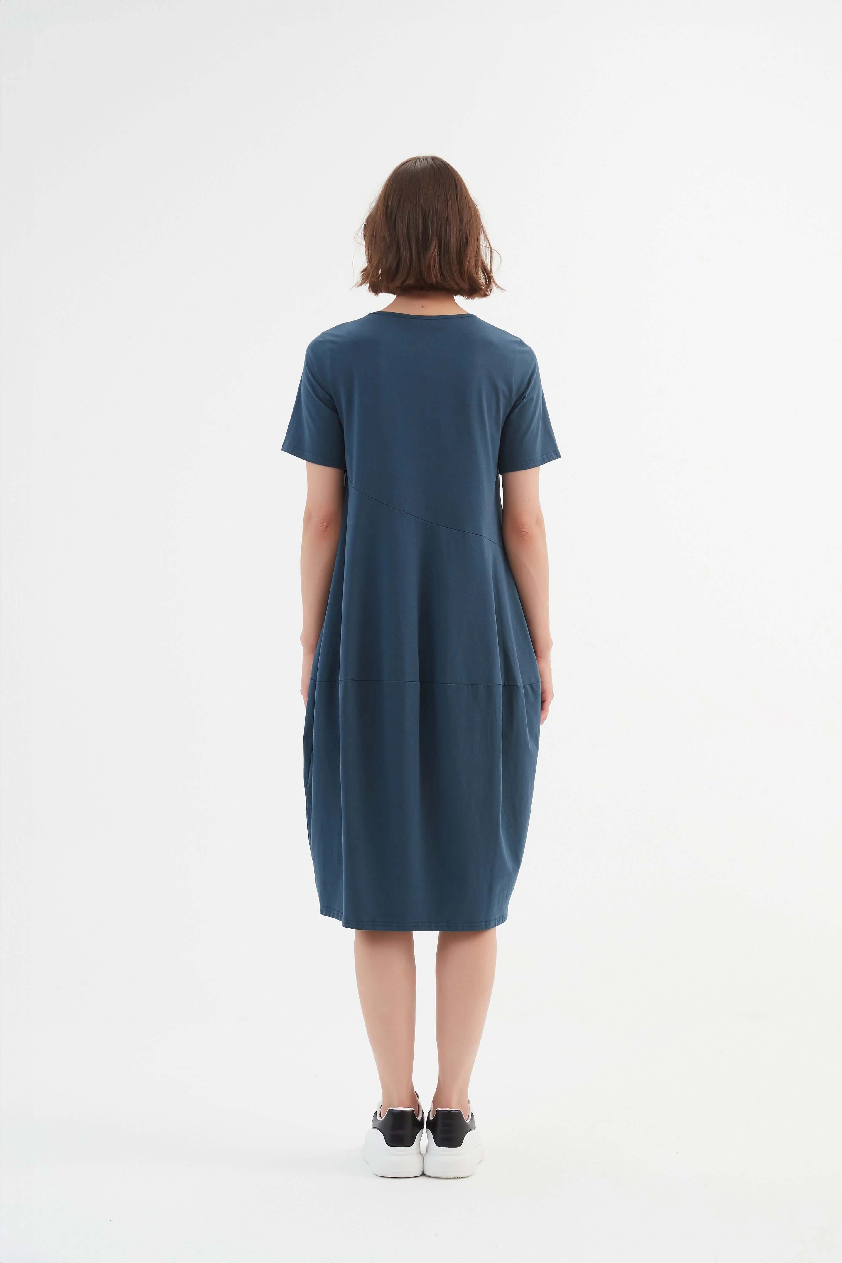 SHORT SLEEVE DIAGONAL SEAM DRESS - Image 23
