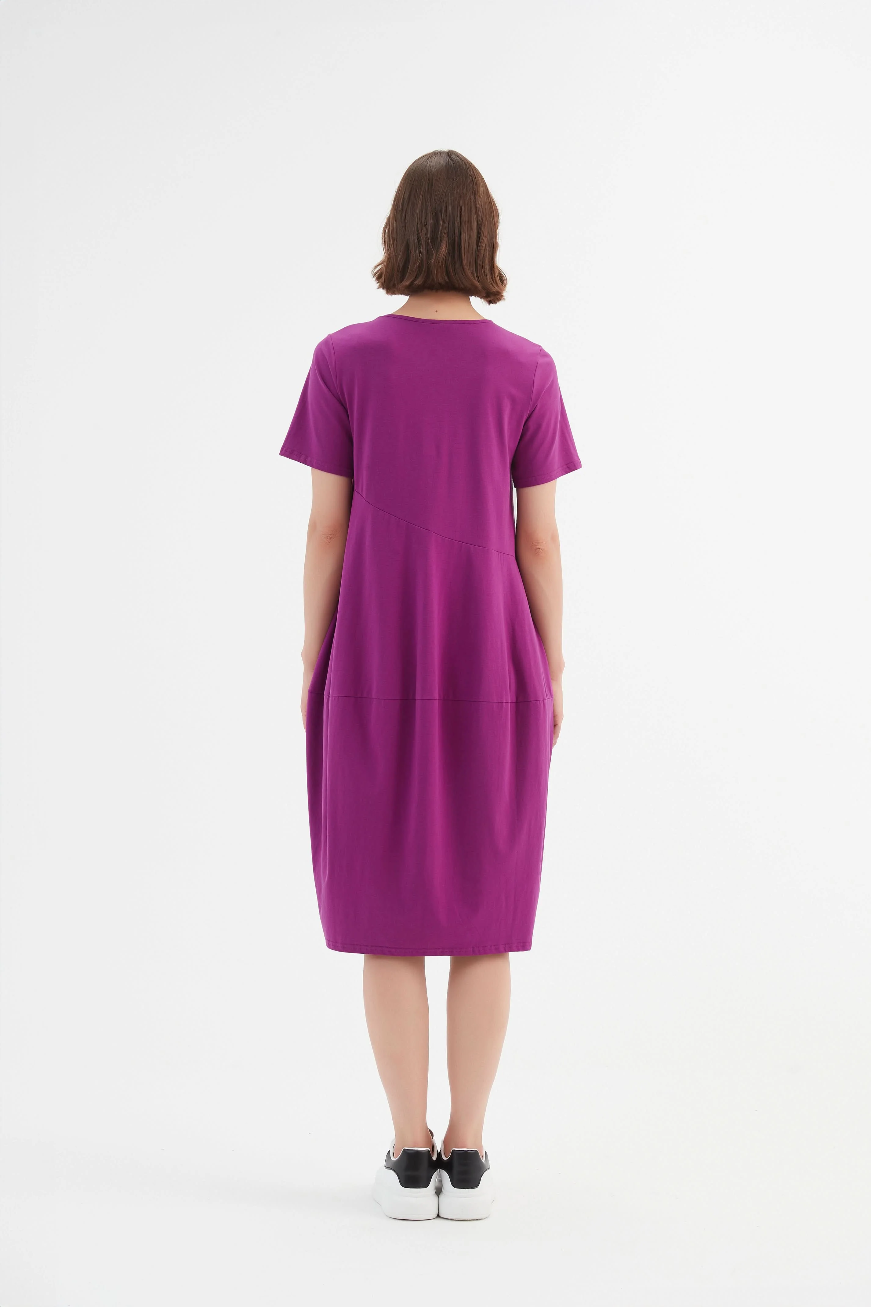 SHORT SLEEVE DIAGONAL SEAM DRESS - Image 32