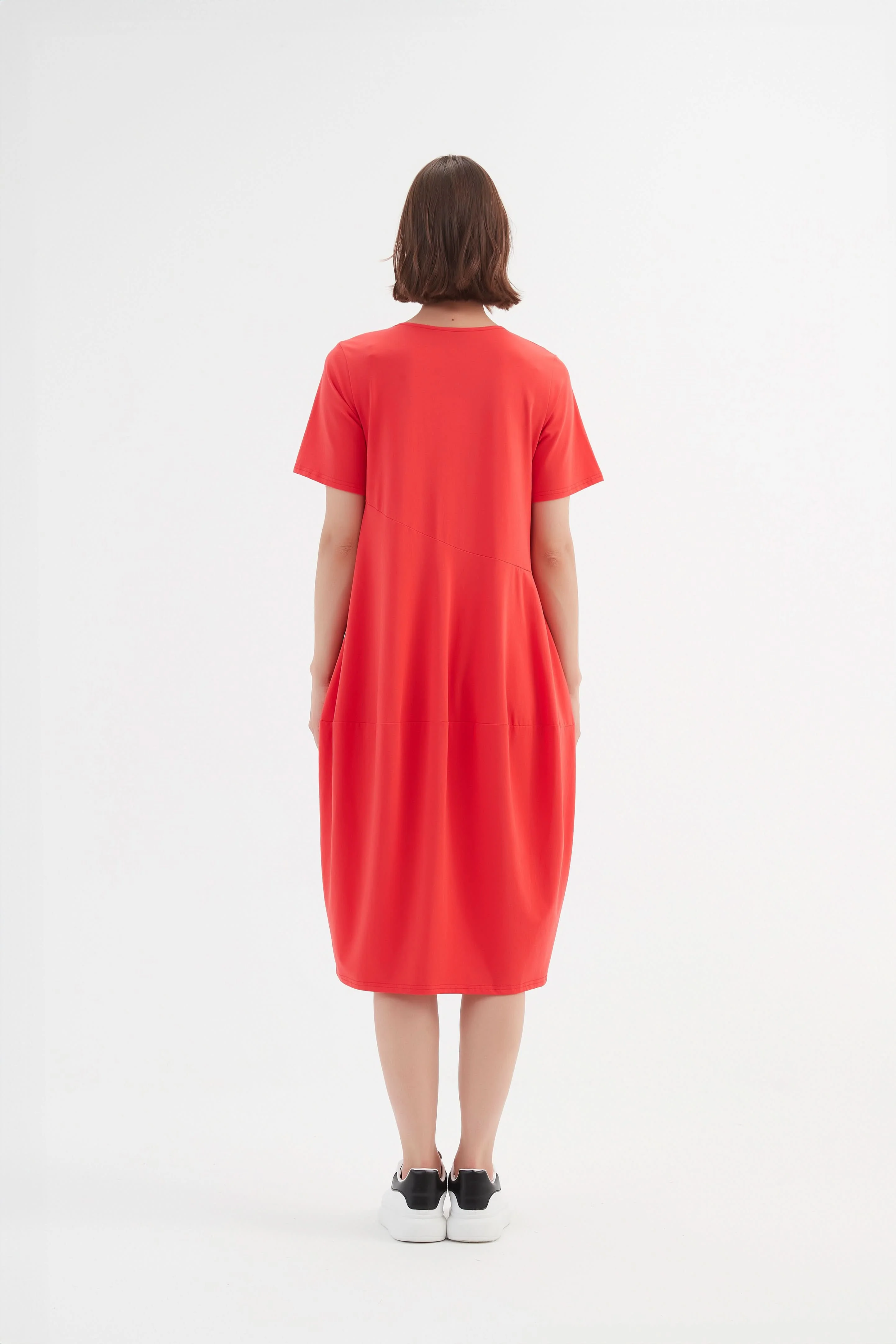 SHORT SLEEVE DIAGONAL SEAM DRESS - Image 34