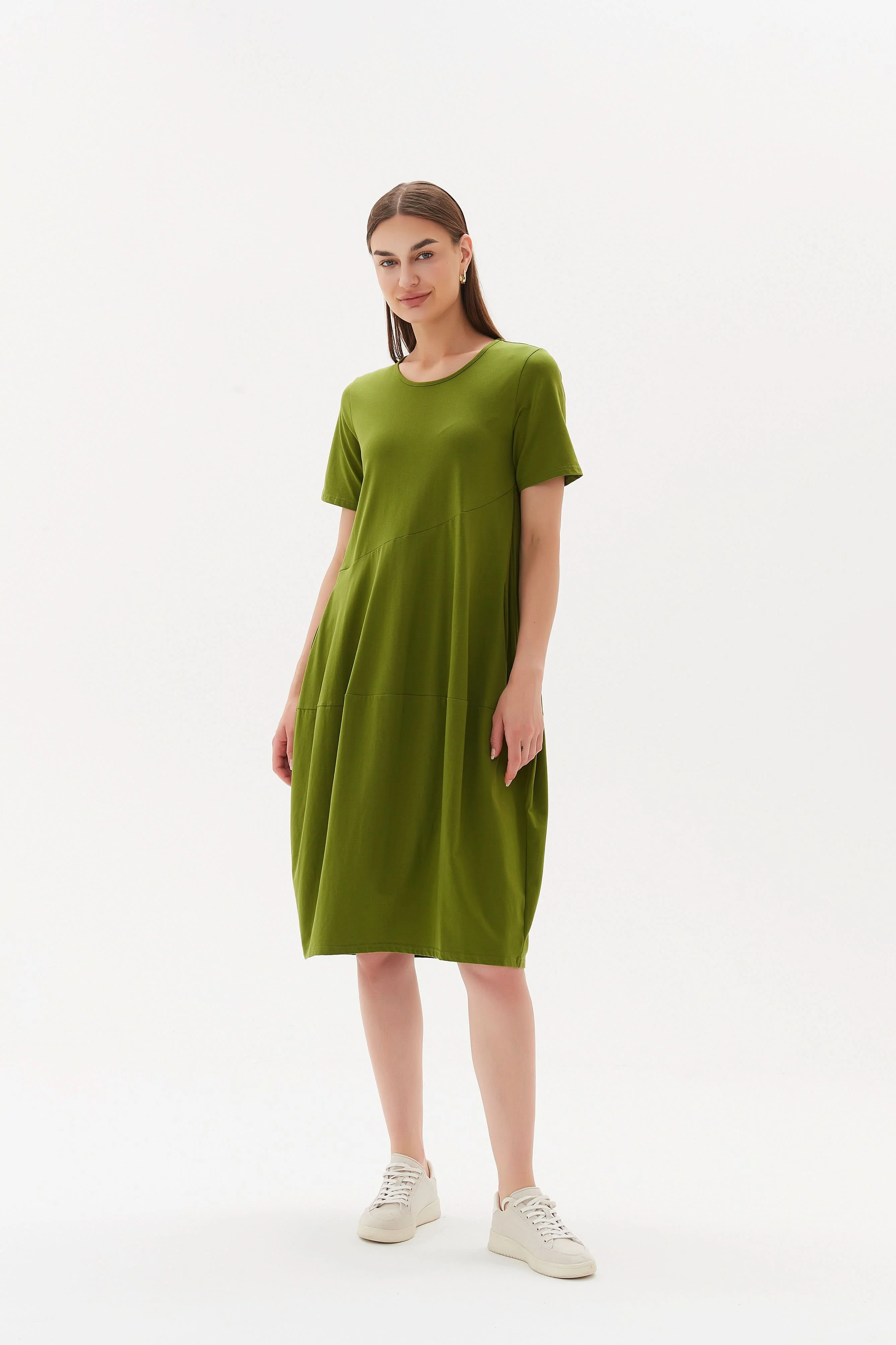 SHORT SLEEVE DIAGONAL SEAM DRESS - Image 38