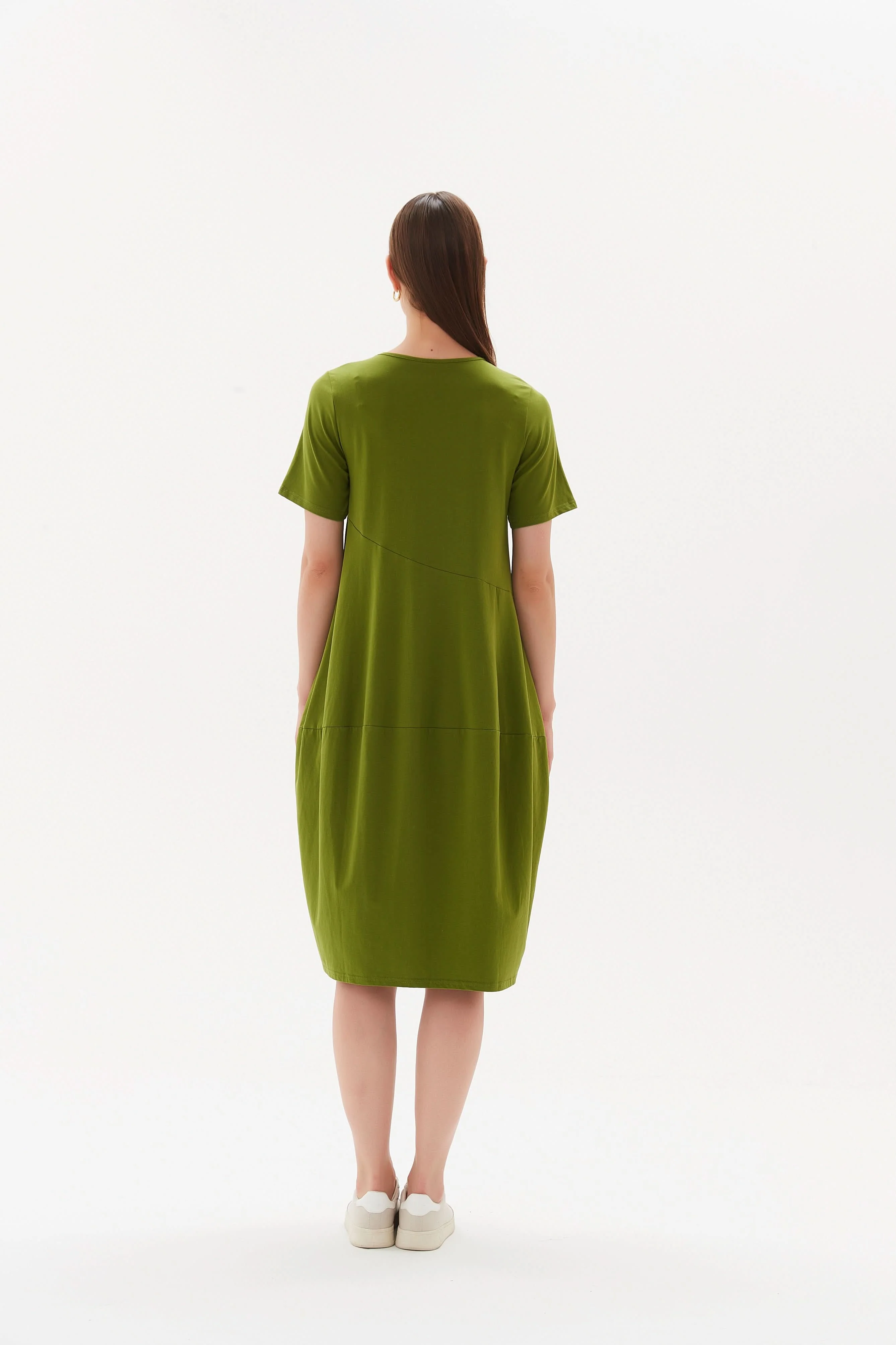 SHORT SLEEVE DIAGONAL SEAM DRESS - Image 42