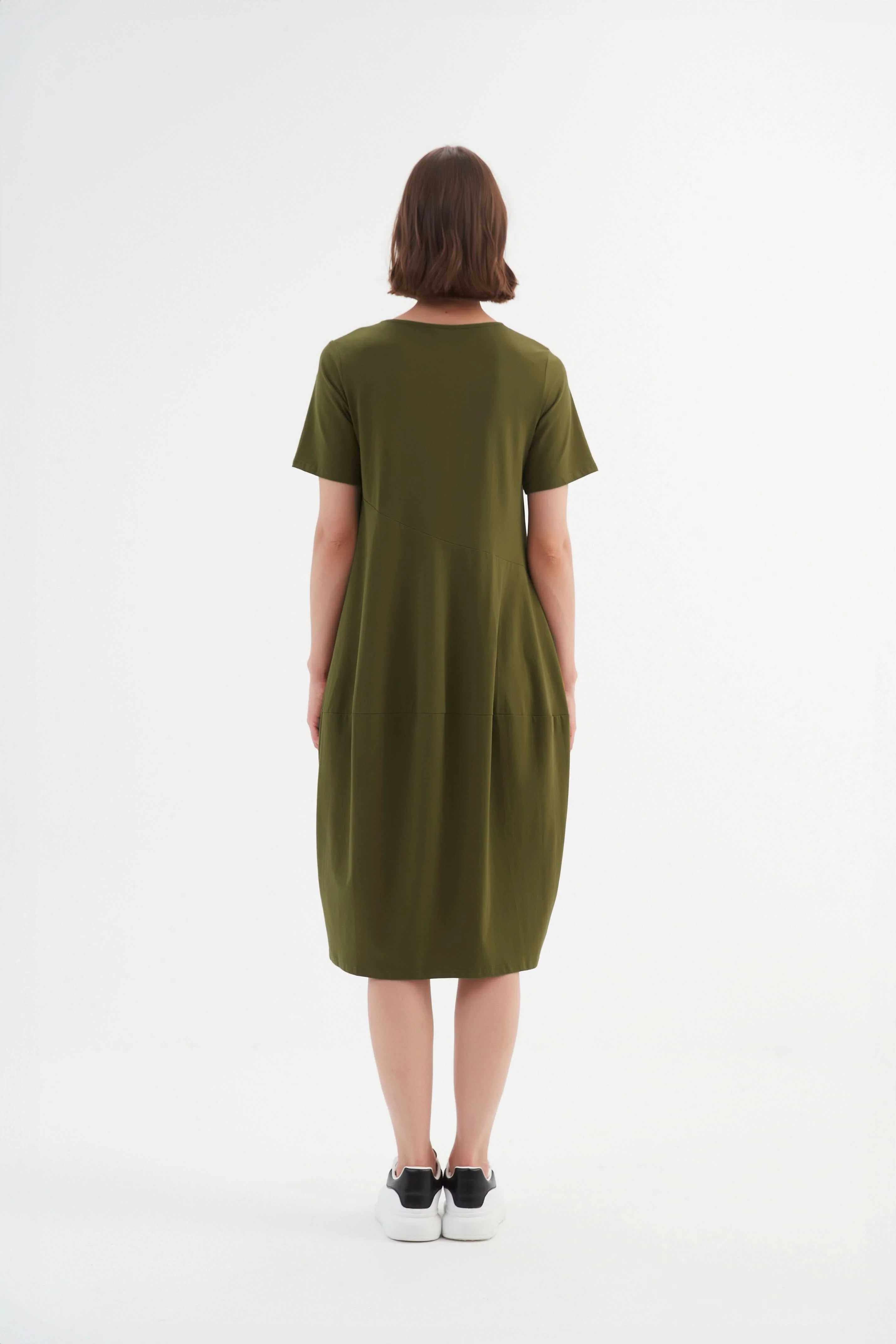 SHORT SLEEVE DIAGONAL SEAM DRESS - Image 5