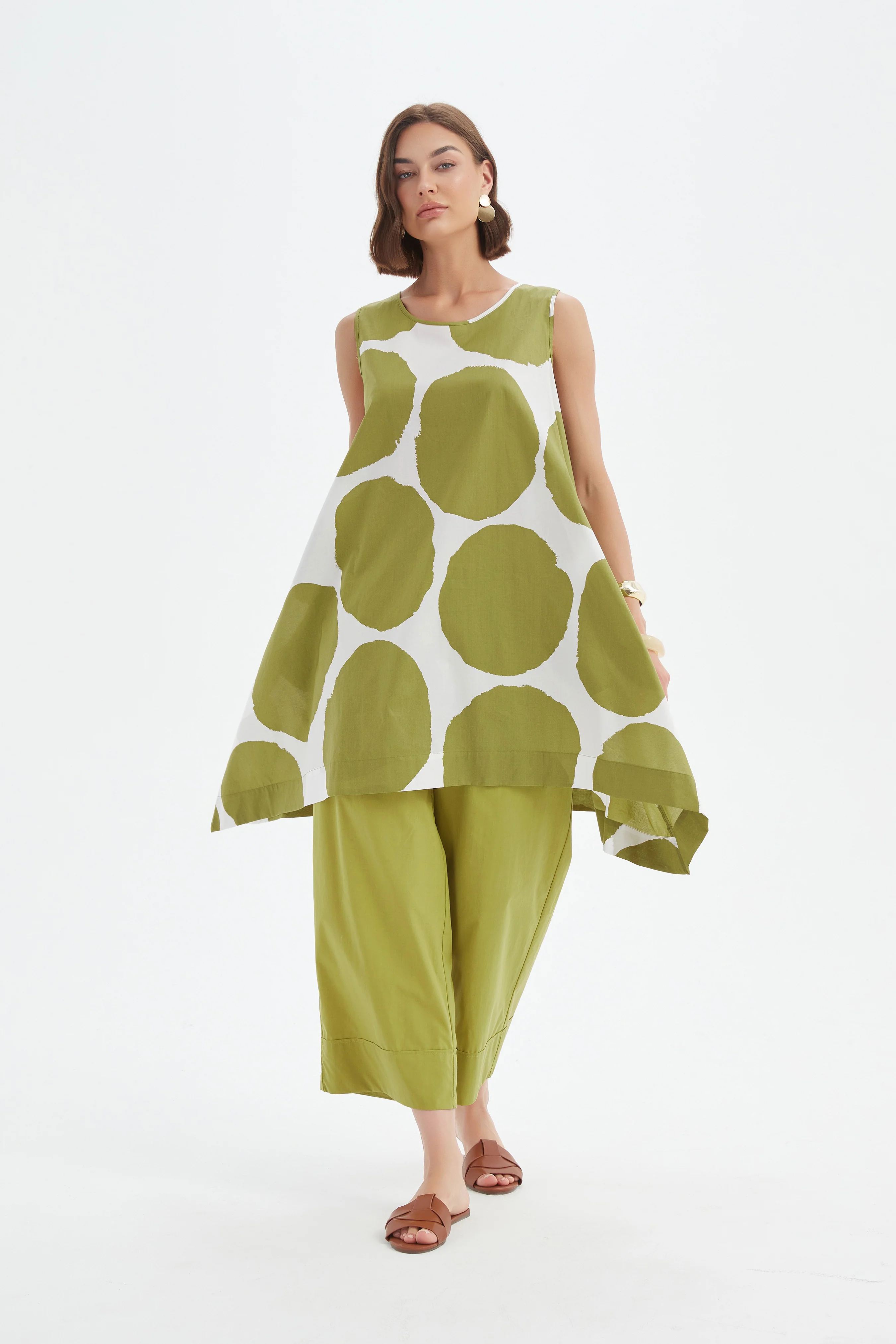 SLEEVELESS POPLIN PRINT TOP - Image 3