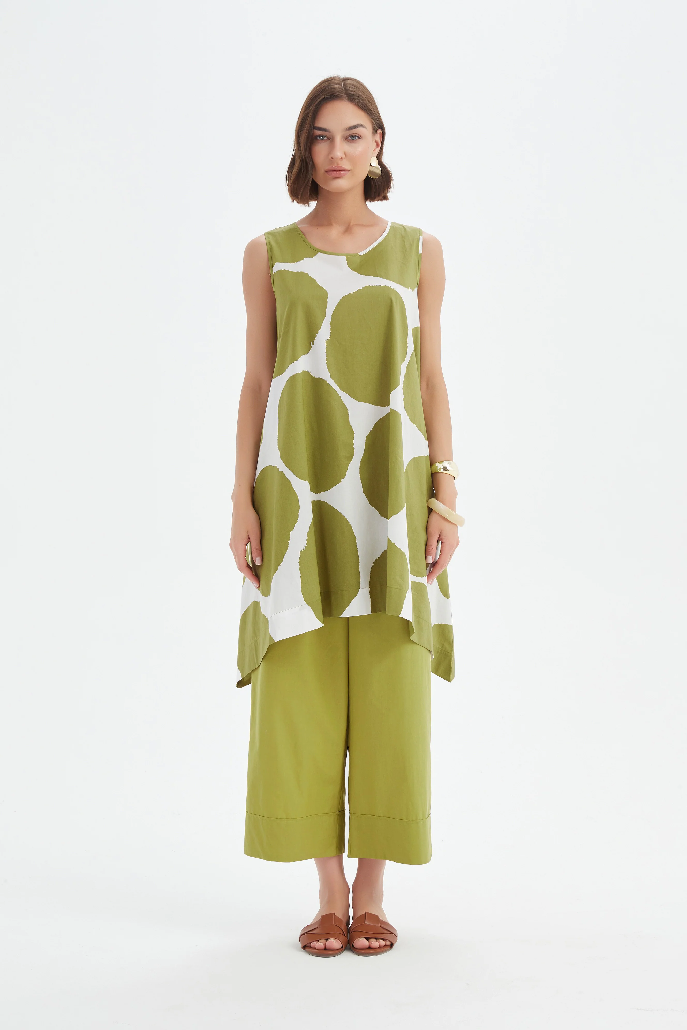 SLEEVELESS POPLIN PRINT TOP - Image 5