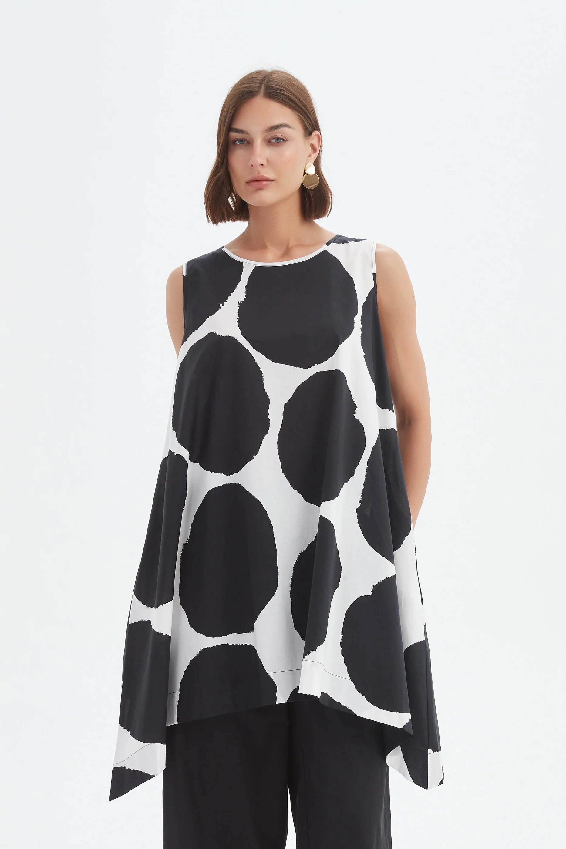 SLEEVELESS POPLIN PRINT TOP - Image 7