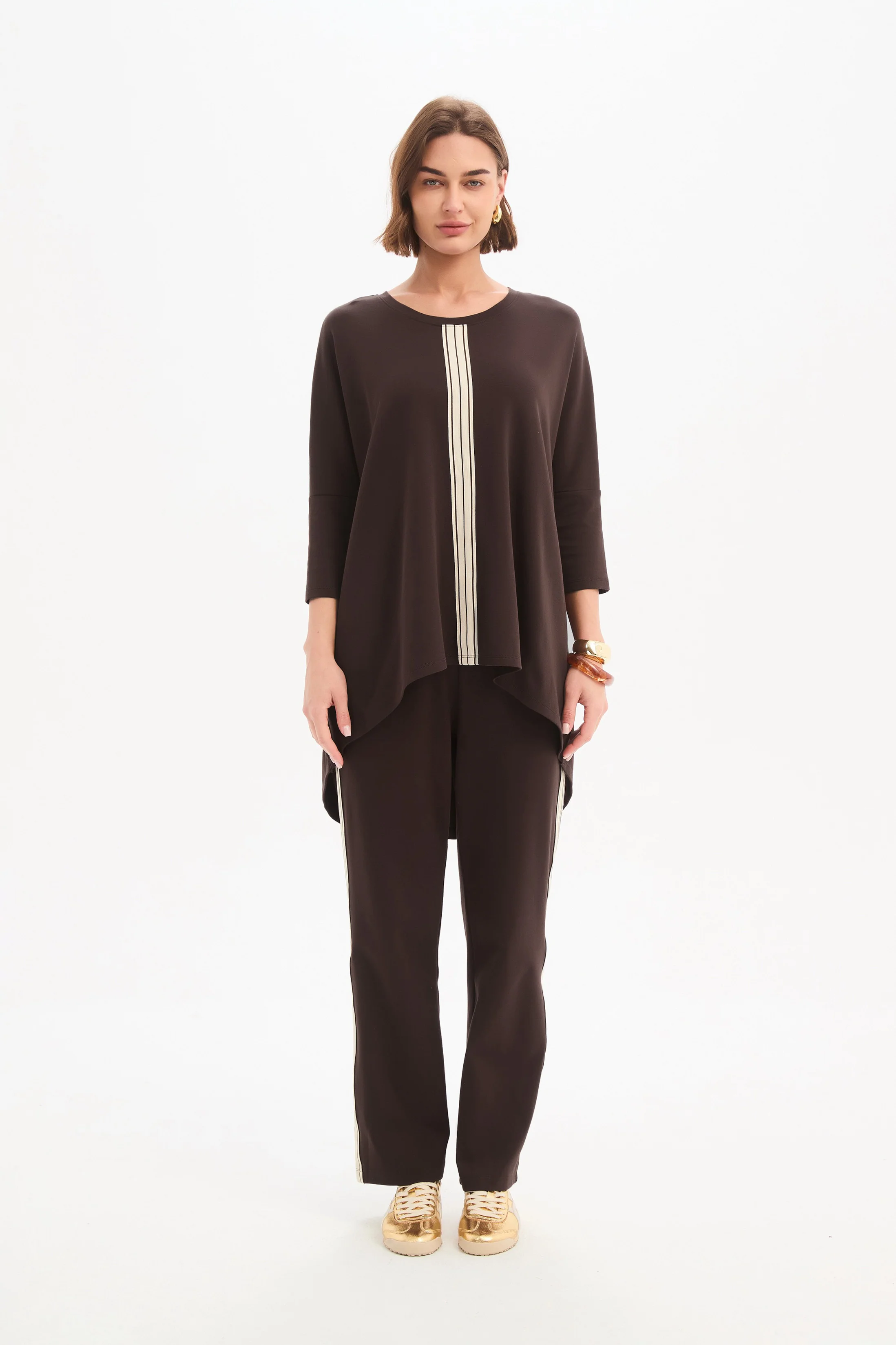 STRIPE FRONT 3/4 SLEEVE TEE - Image 14