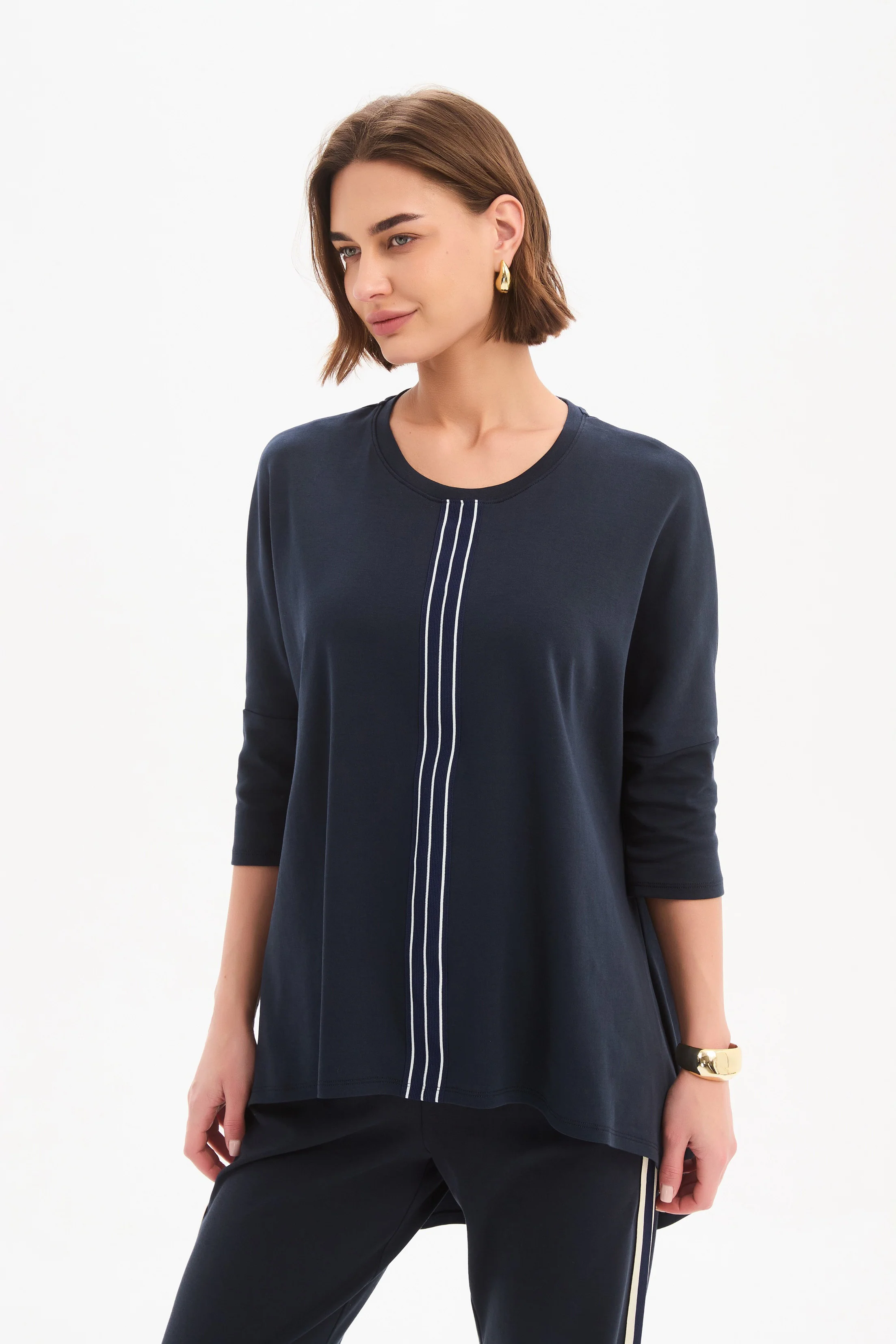 STRIPE FRONT 3/4 SLEEVE TEE - Image 16