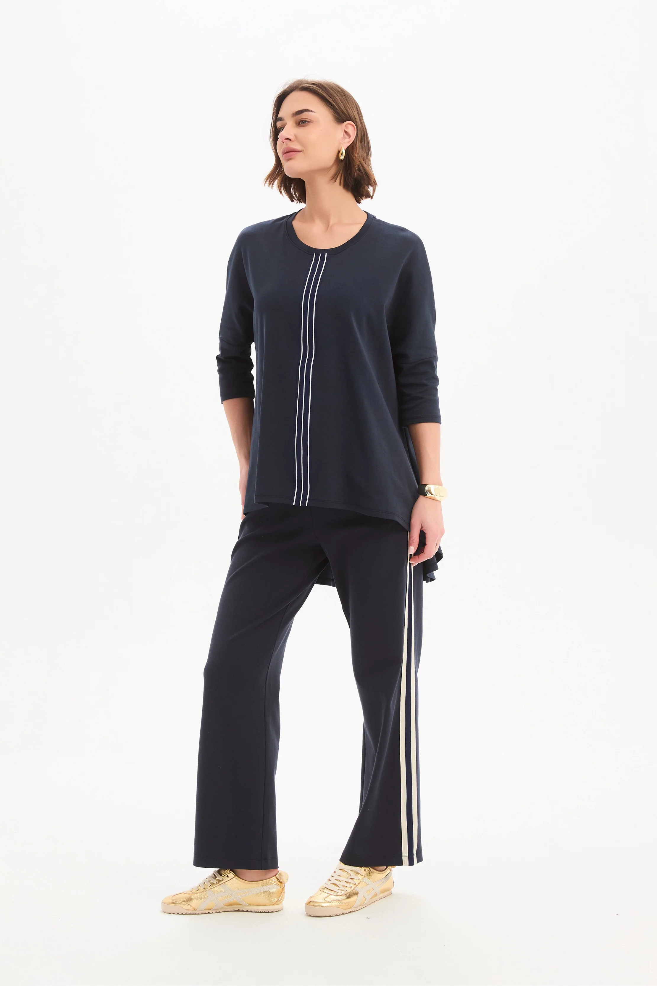 STRIPE FRONT 3/4 SLEEVE TEE - Image 18