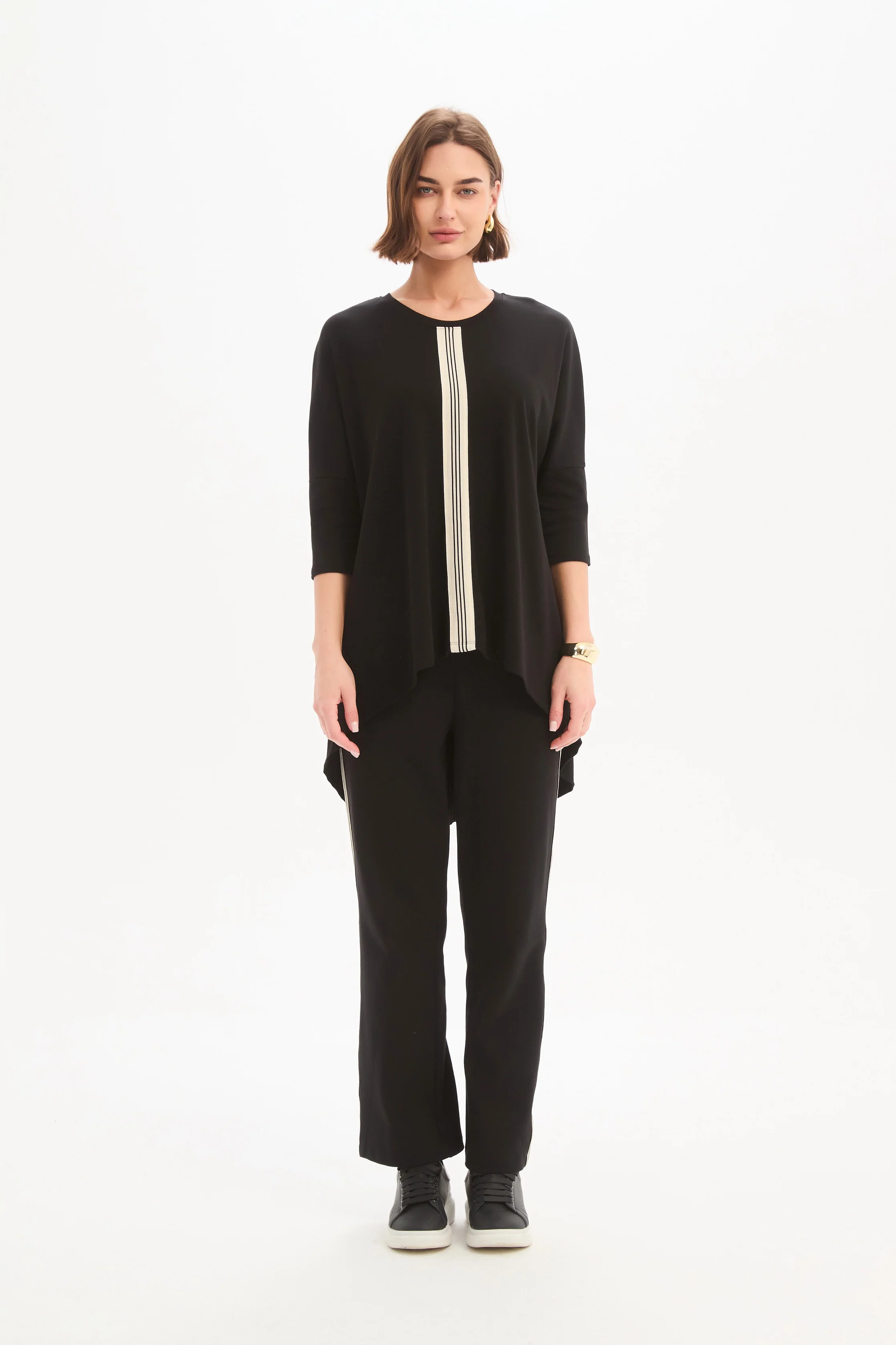 STRIPE FRONT 3/4 SLEEVE TEE - Image 4