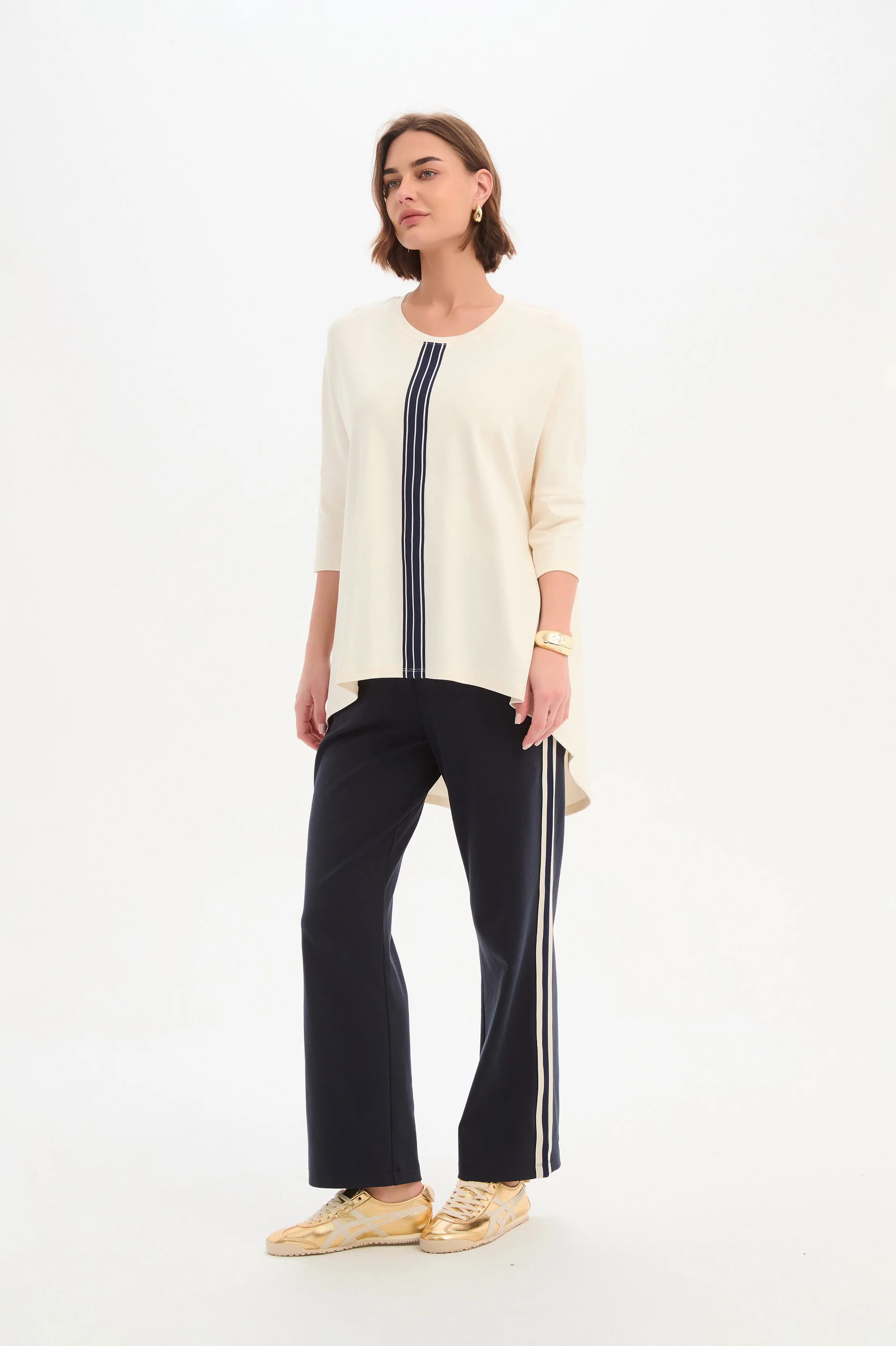 STRIPE FRONT 3/4 SLEEVE TEE - Image 8