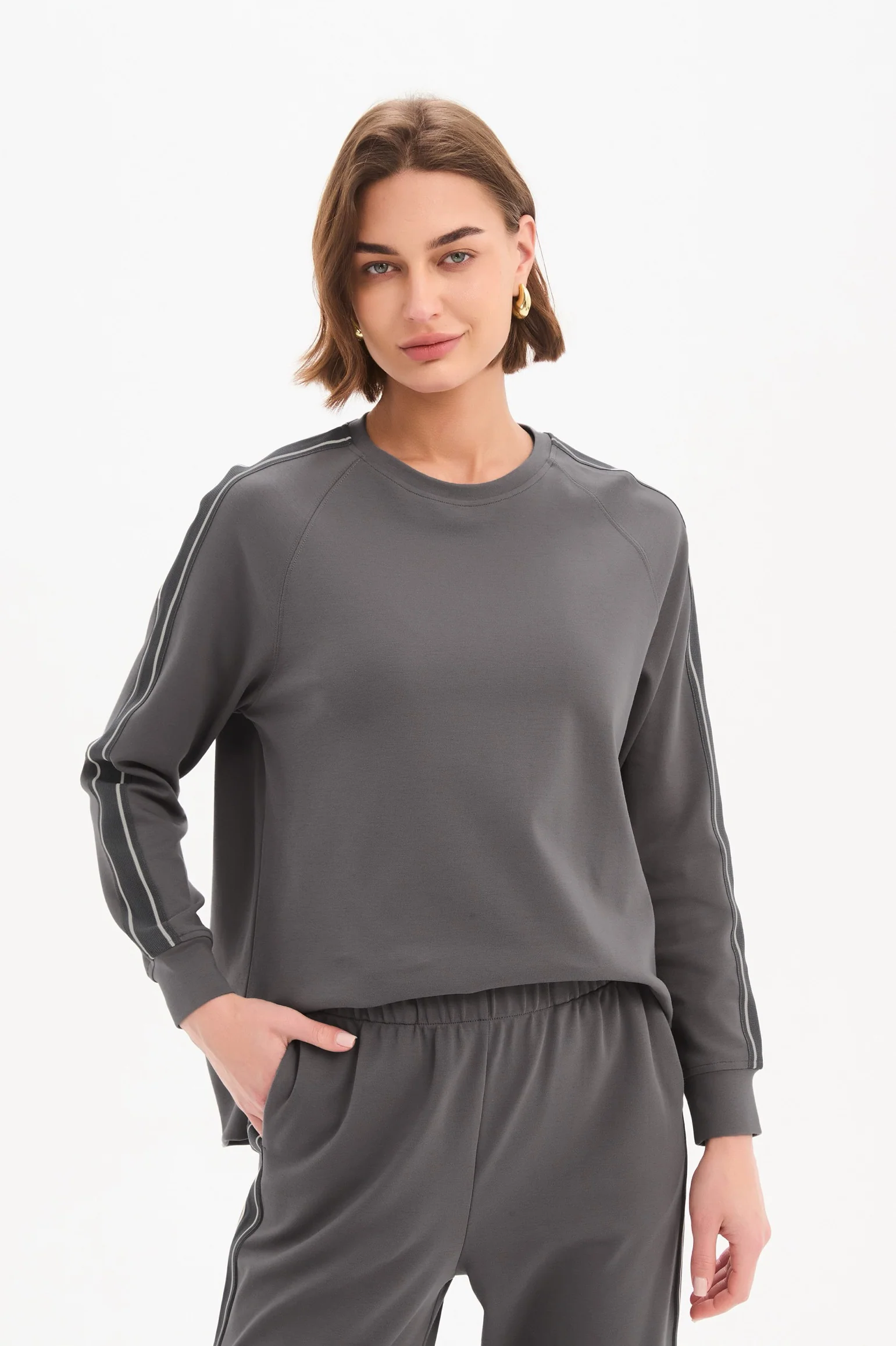 STRIPE SLEEVE SWEAT - Image 22